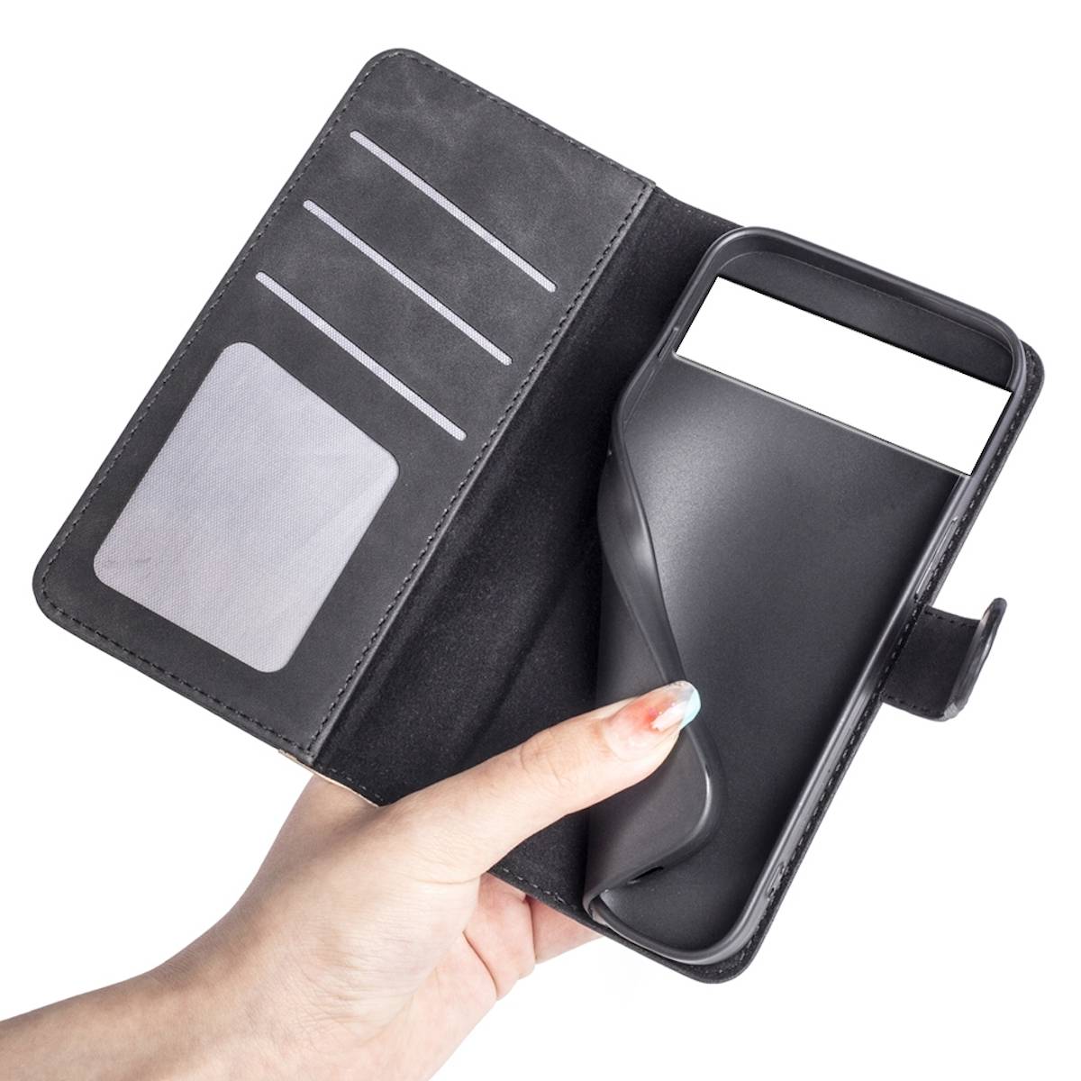Für Google Pixel 7 Pro Design Handy Tasche Wallet Premium Schwarz Schutz Hülle Case Cover Etuis Neu Zubehör