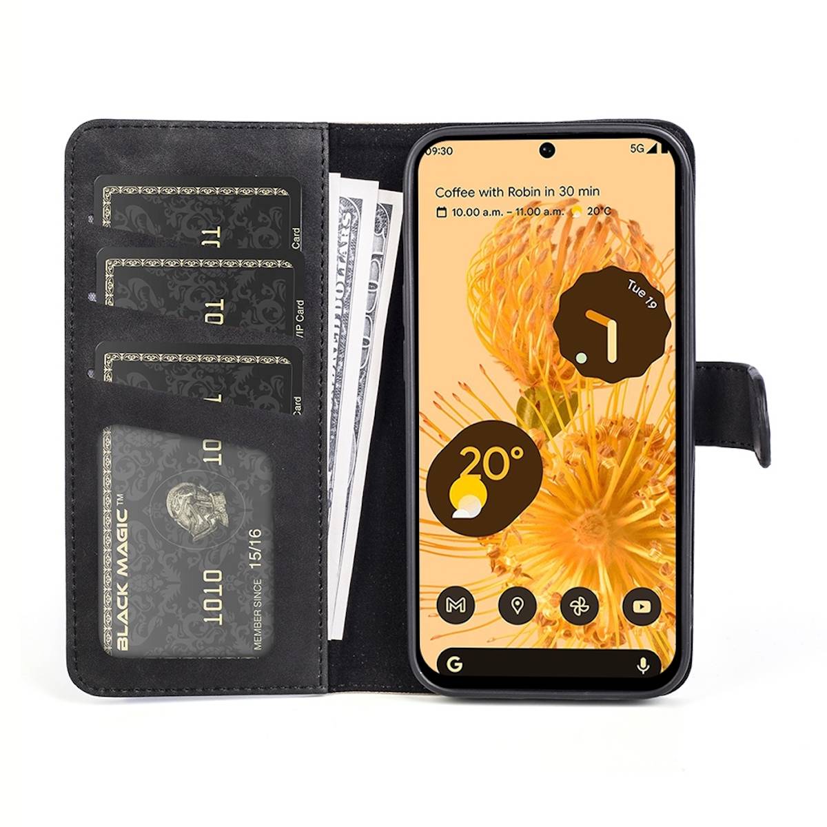 Für Google Pixel 7 Pro Design Handy Tasche Wallet Premium Schwarz Schutz Hülle Case Cover Etuis Neu Zubehör