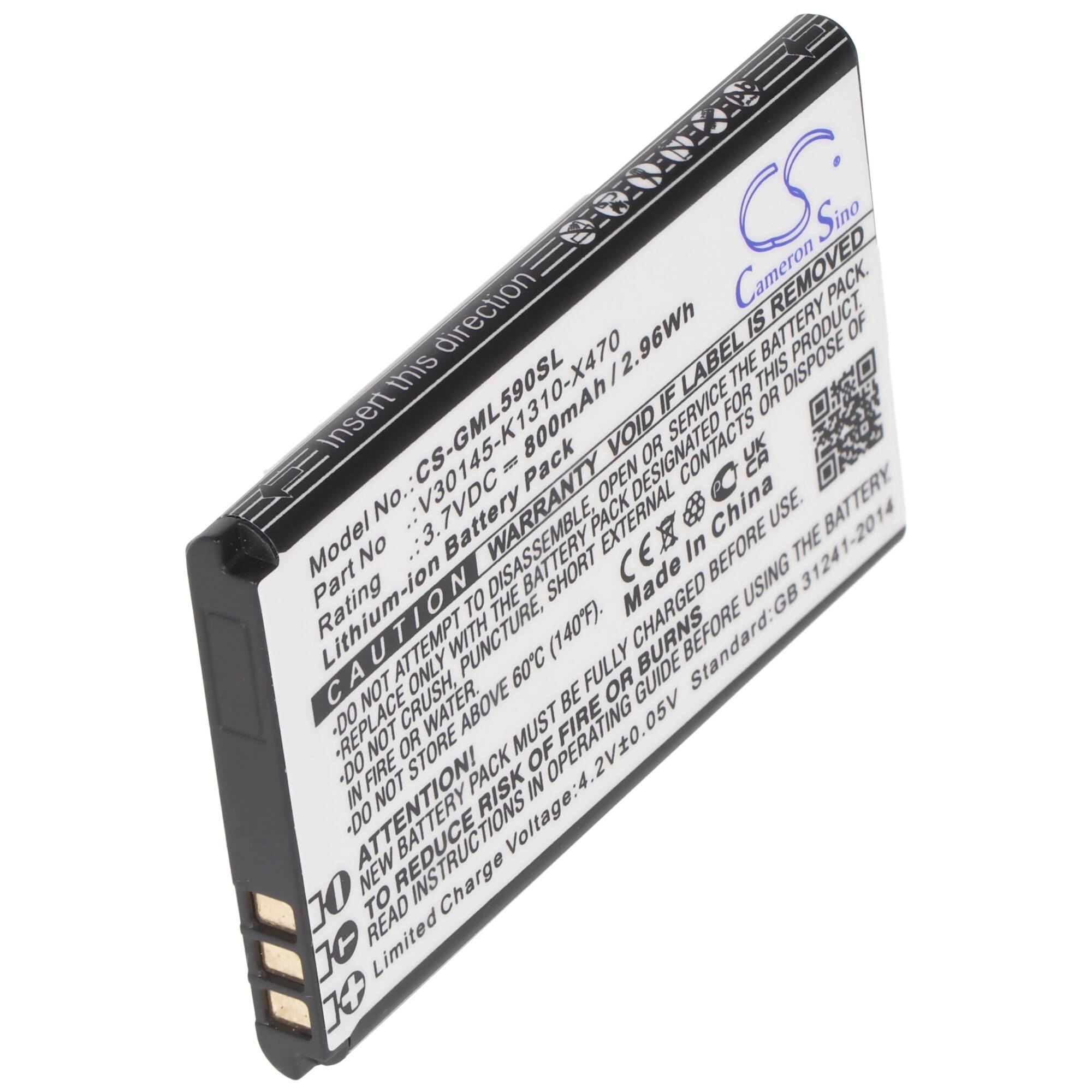 Akku passend für Gigaset GL590, V30145-K1310-X470, 3,7V, 800mAh