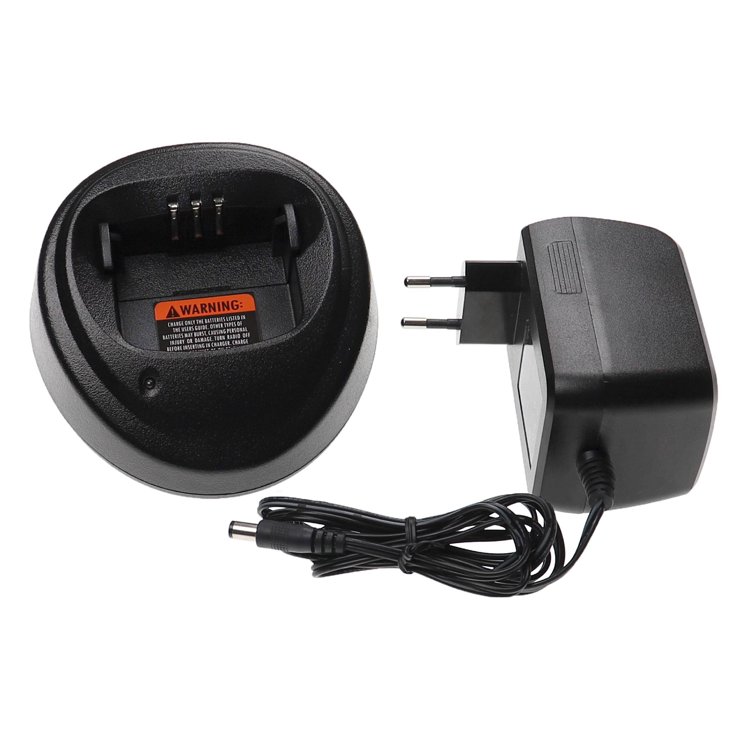 vhbw Ladegerät kompatibel mit Motorola NNTN4497BR Funkgerät-Akkus - Ladestation + Netzteil, 7,6 V, 0,9 A