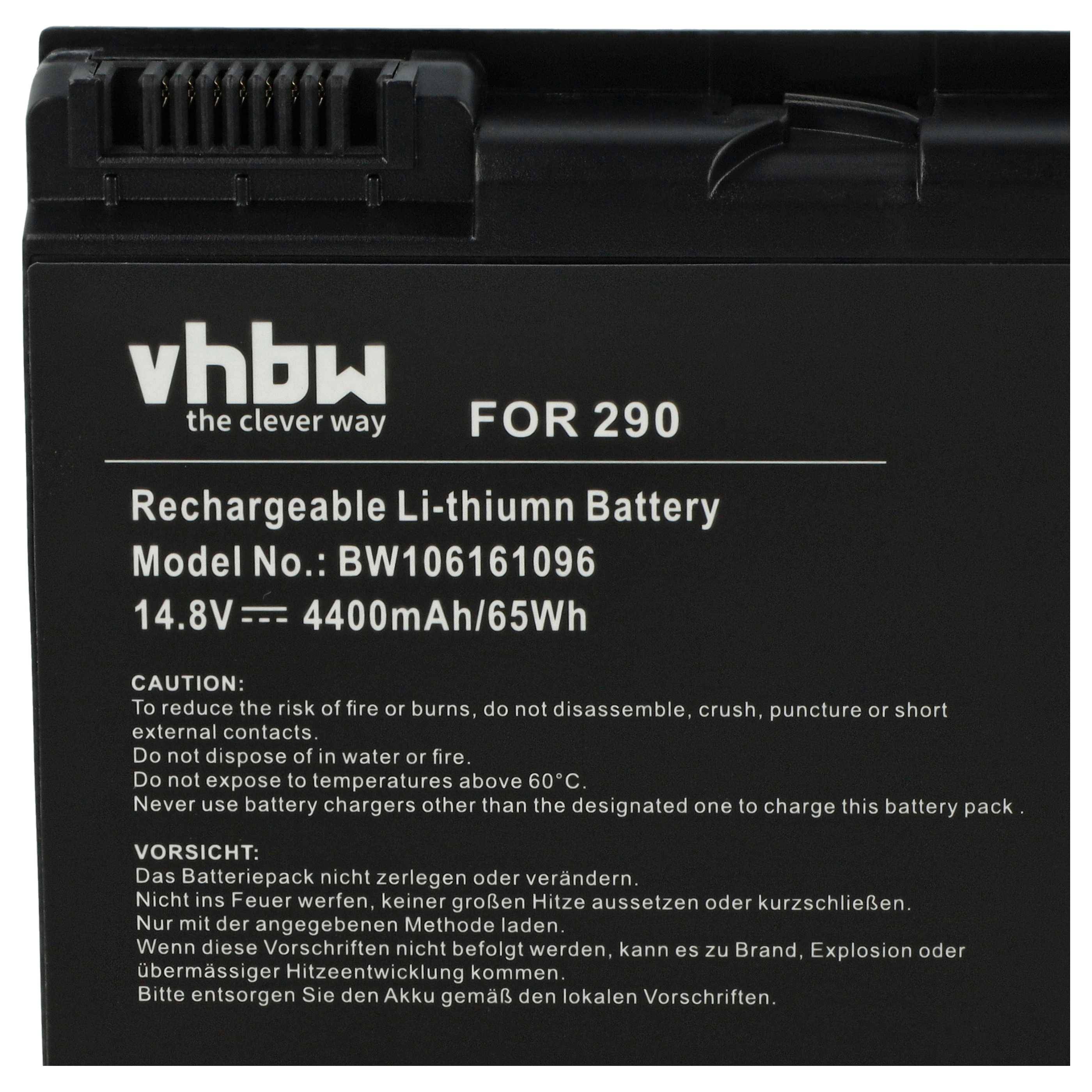 vhbw Akku kompatibel mit Acer Travelmate 290, 291, 292, 293, 2350, 23502, 2353, 2354, 2355, 4050 Notebook (4400mAh, 14,8V, Li-Ion)