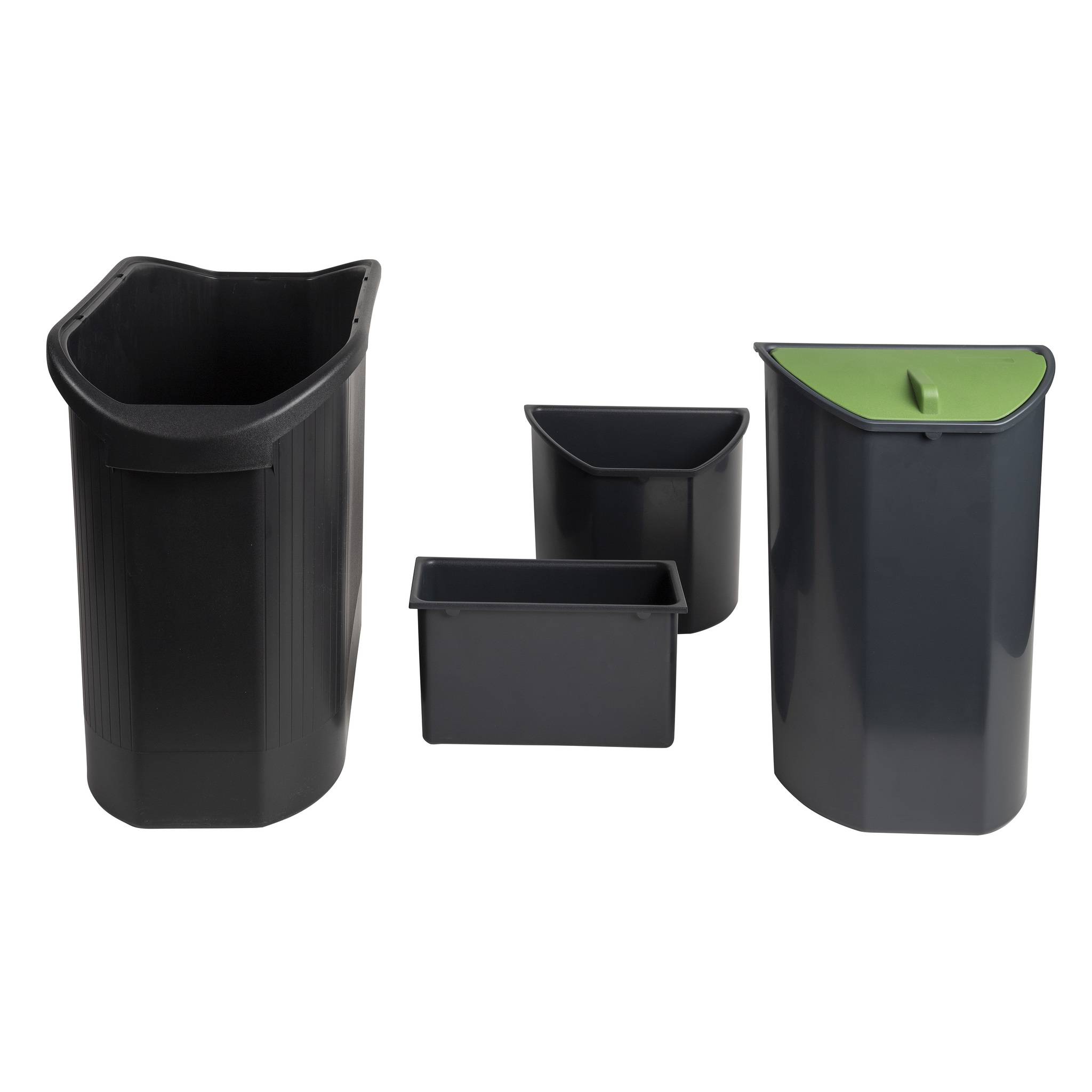 Exacompta Öko-Papierkorb mit Einsätzen, Topline - Schwarz/grau - 42614D