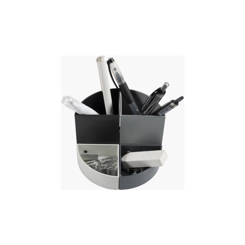 EXACOMPTA Multiköcher "THE QUARTER", 4 Fächer, schwarz/grau