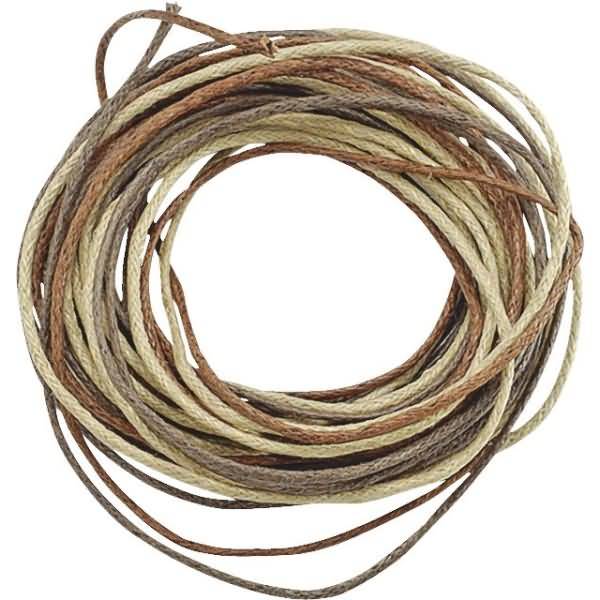 Wachskordelmix 1mmx1,7m VE=3 Stück natur braun rost
