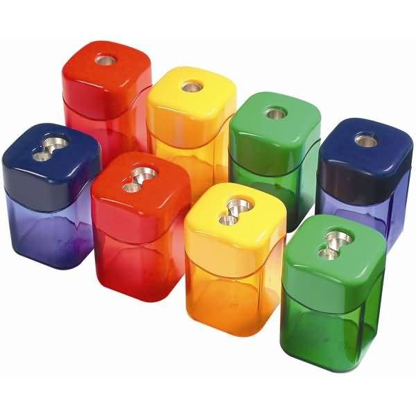 Spitzdose mit 2 Öffnungen bis 11mm Durchmesser farbig sortiert