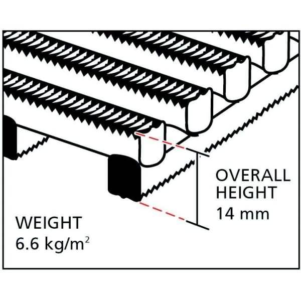 Arbeitsplatzmatte Yoga Roll Roof 60cmx10m grau