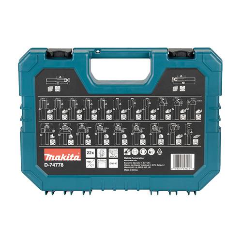 MAKITA D-74778 - Fräser-Set passend für Akku-Multifunktionsfräse & Oberfräse (8 mm | 22-teilig)