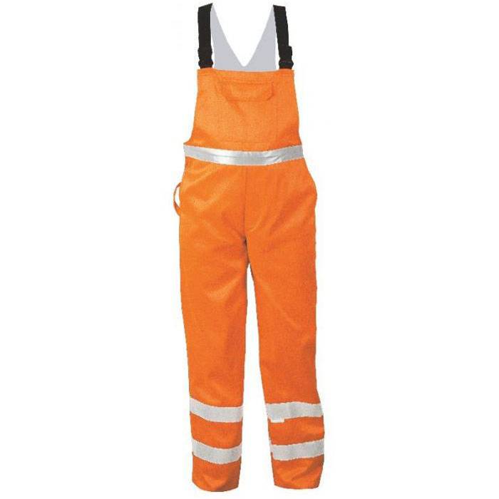 Warnschutz Latzhose "Kurt" - Safestyle - fluoreszierend orange - Größe 44 - EN ISO 20471 Klasse 2