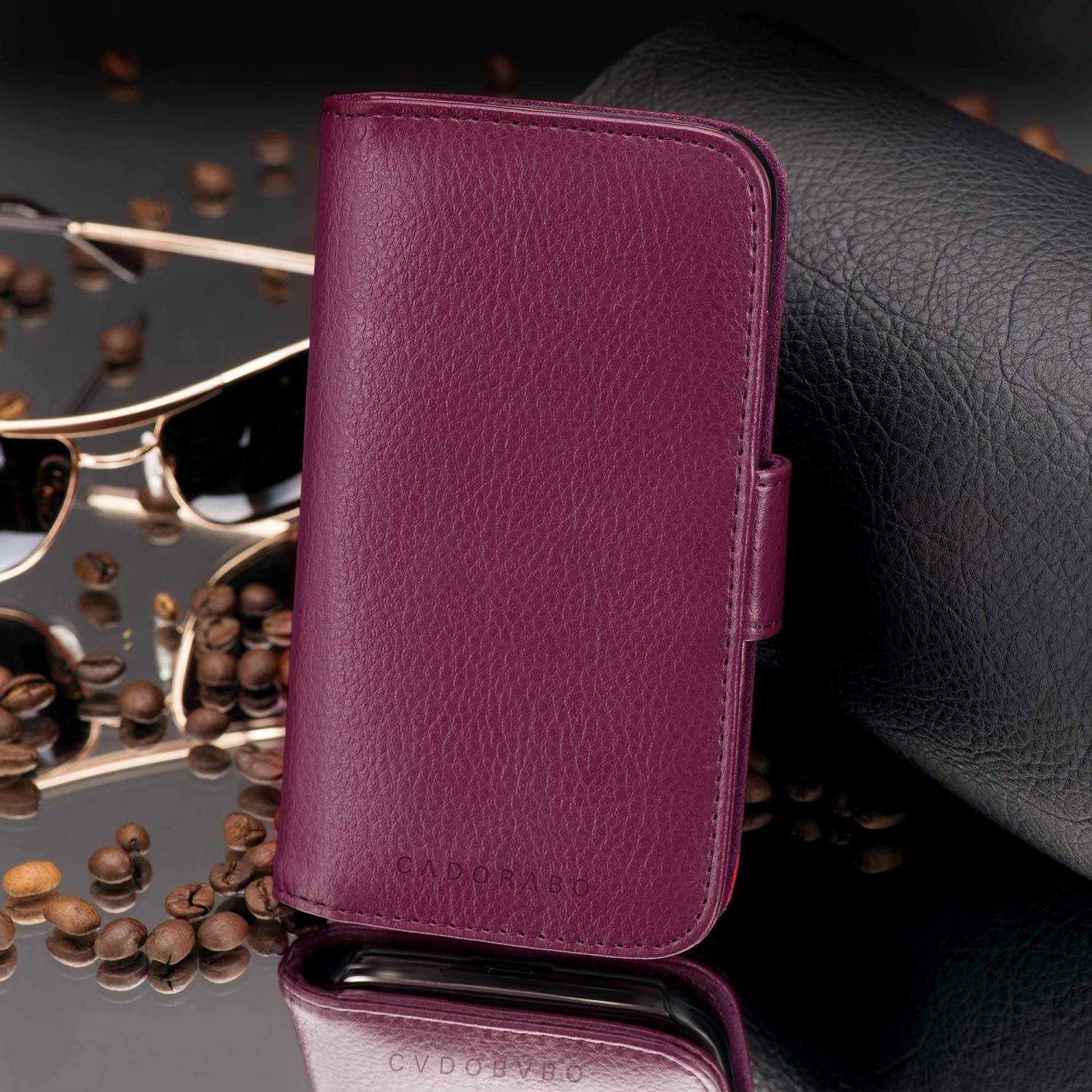 Cadorabo Hülle für Apple iPhone 13 MINI in Lila Backcover Handy Schutz Hülle Book Case Booklet Kartenfächer