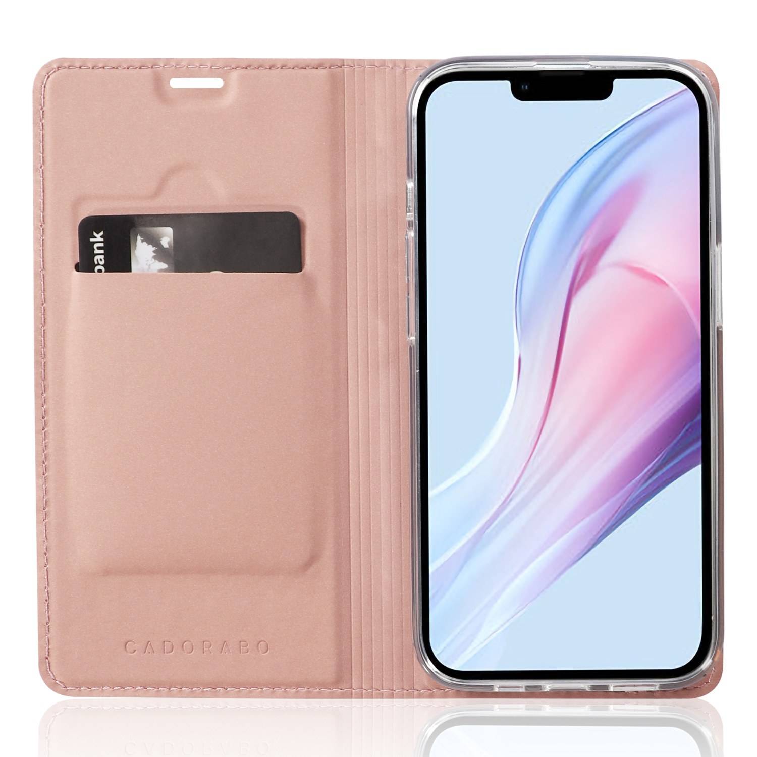 Cadorabo Handyhülle für Apple iPhone 13 MINI Schutz Hülle in Rosa Cover Etui Book Case Booklet