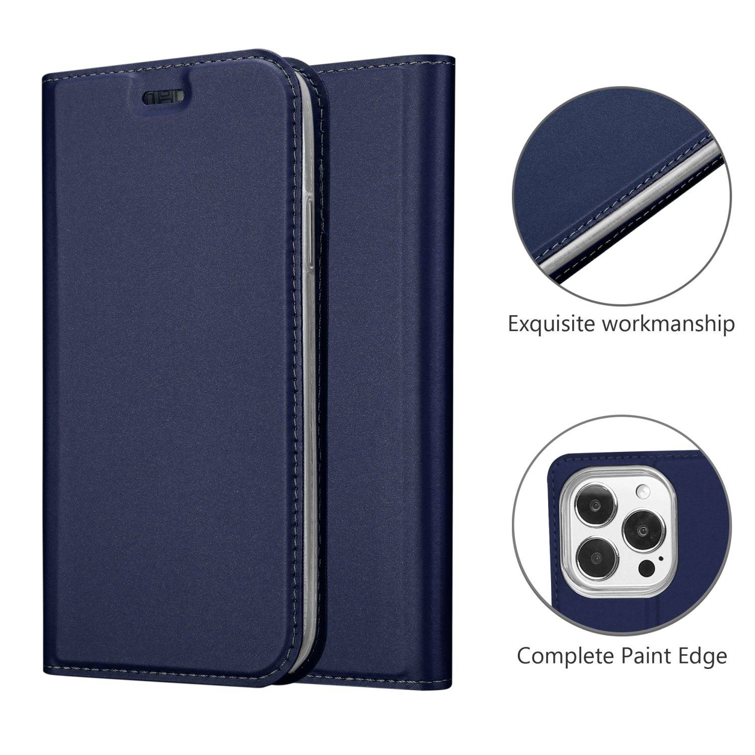 Cadorabo Handyhülle für Apple iPhone 13 PRO Schutz Hülle in Blau Cover Etui Book Case Booklet
