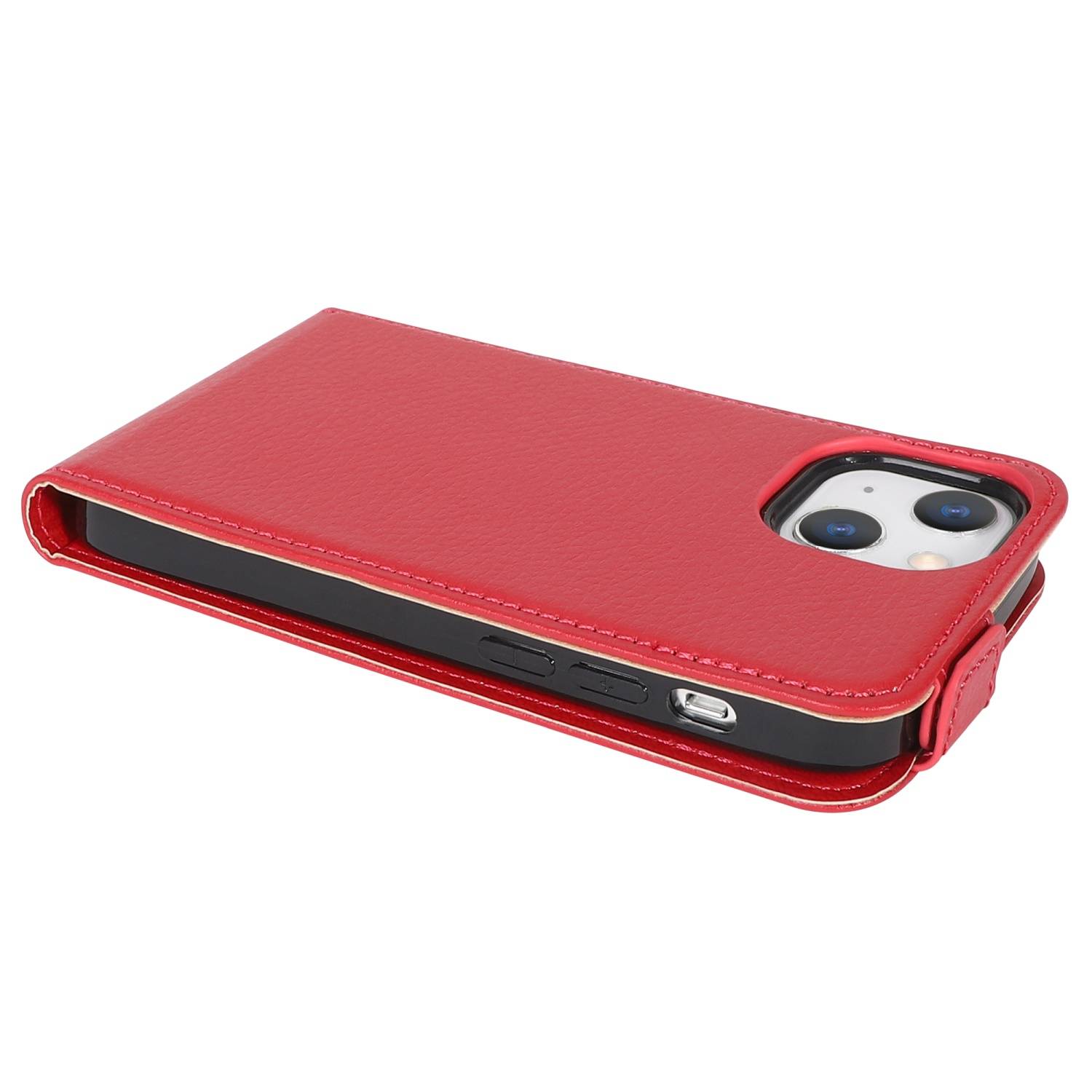 Cadorabo Hülle für Apple iPhone 13 MINI Schutzhülle in Rot Flip Handyhülle Case Cover Etui Kunstleder