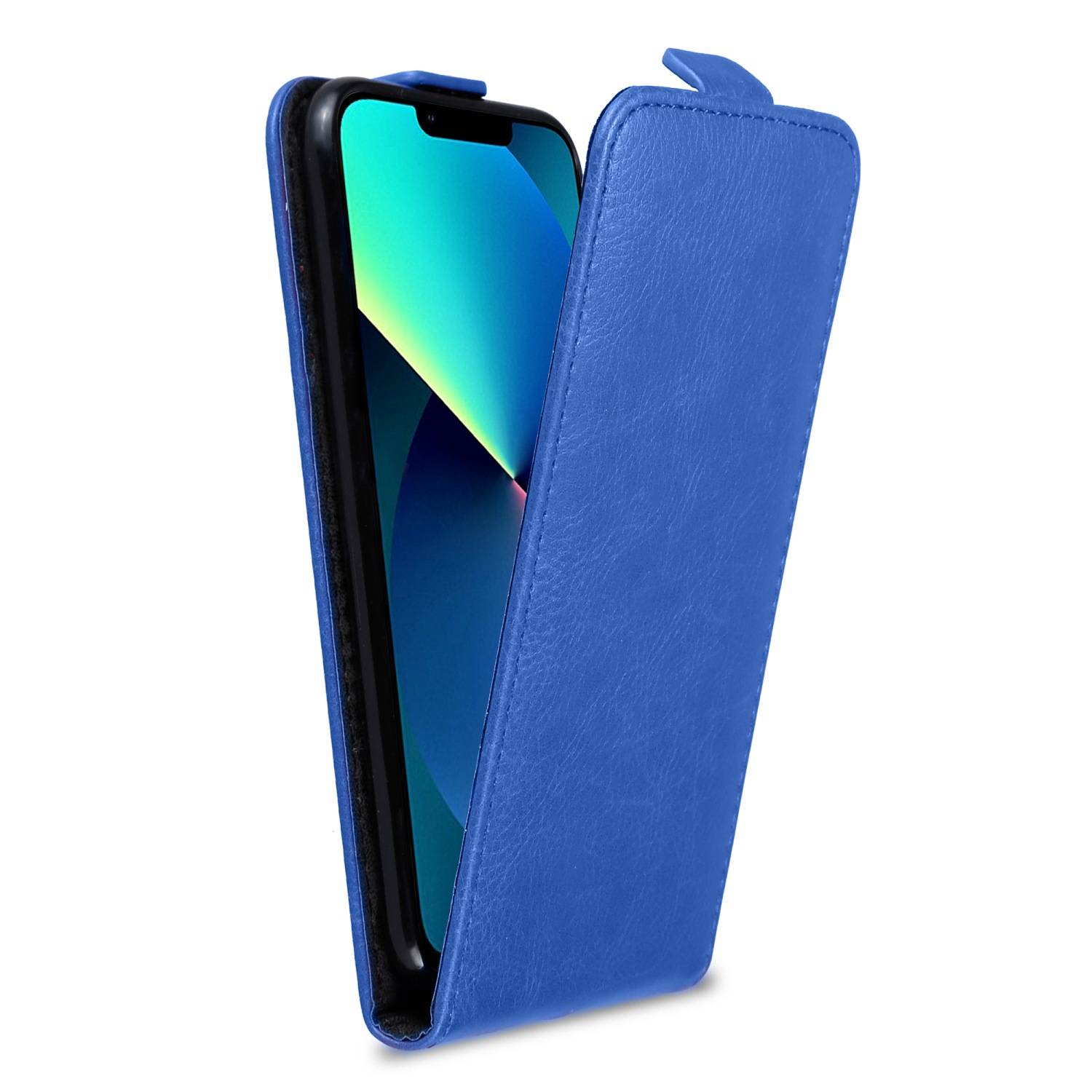 Cadorabo Hülle für Apple iPhone 13 MINI Schutzhülle in Blau Flip Handyhülle Case Cover Etui Kunstleder