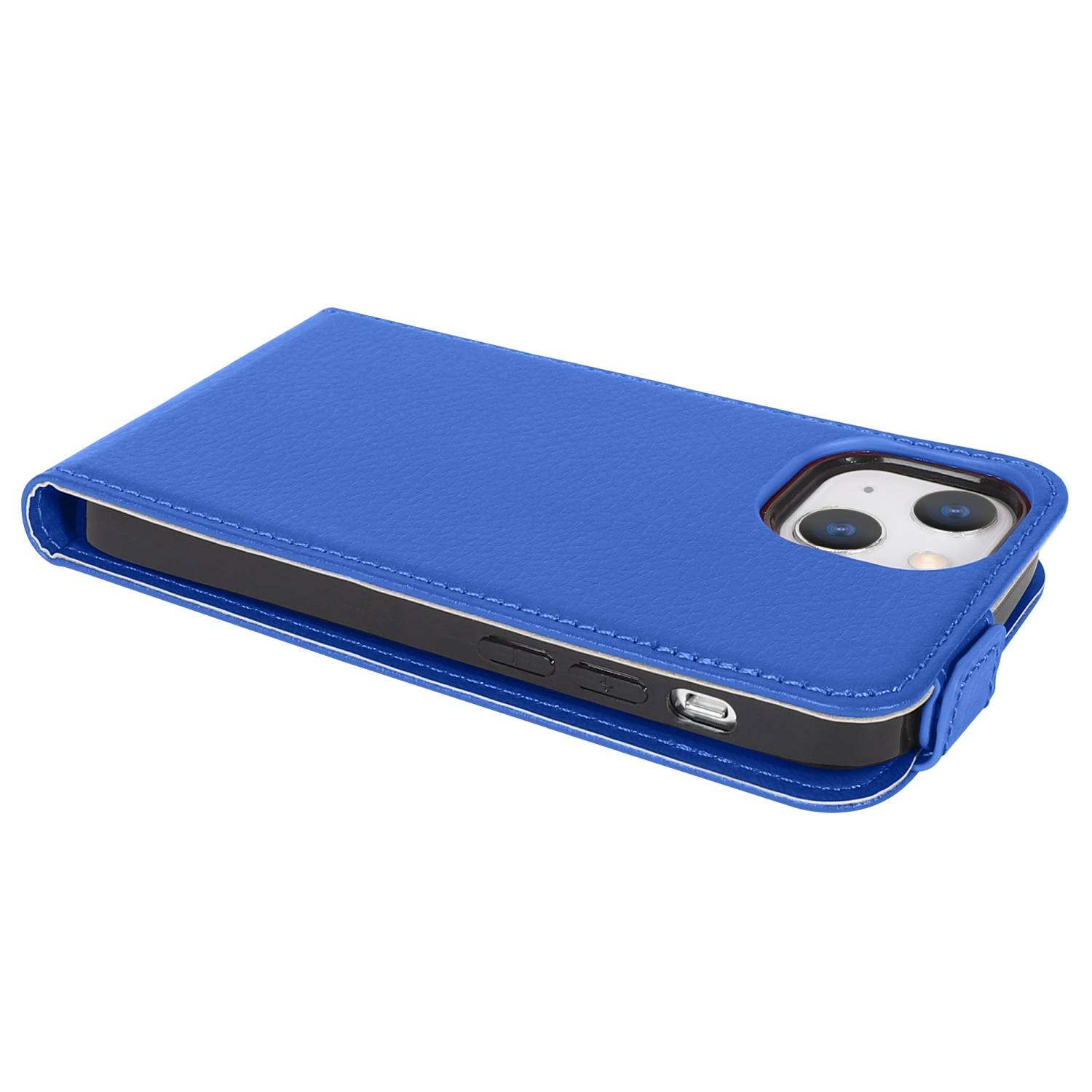 Cadorabo Hülle für Apple iPhone 13 MINI Schutzhülle in Blau Flip Handyhülle Case Cover Etui Kunstleder