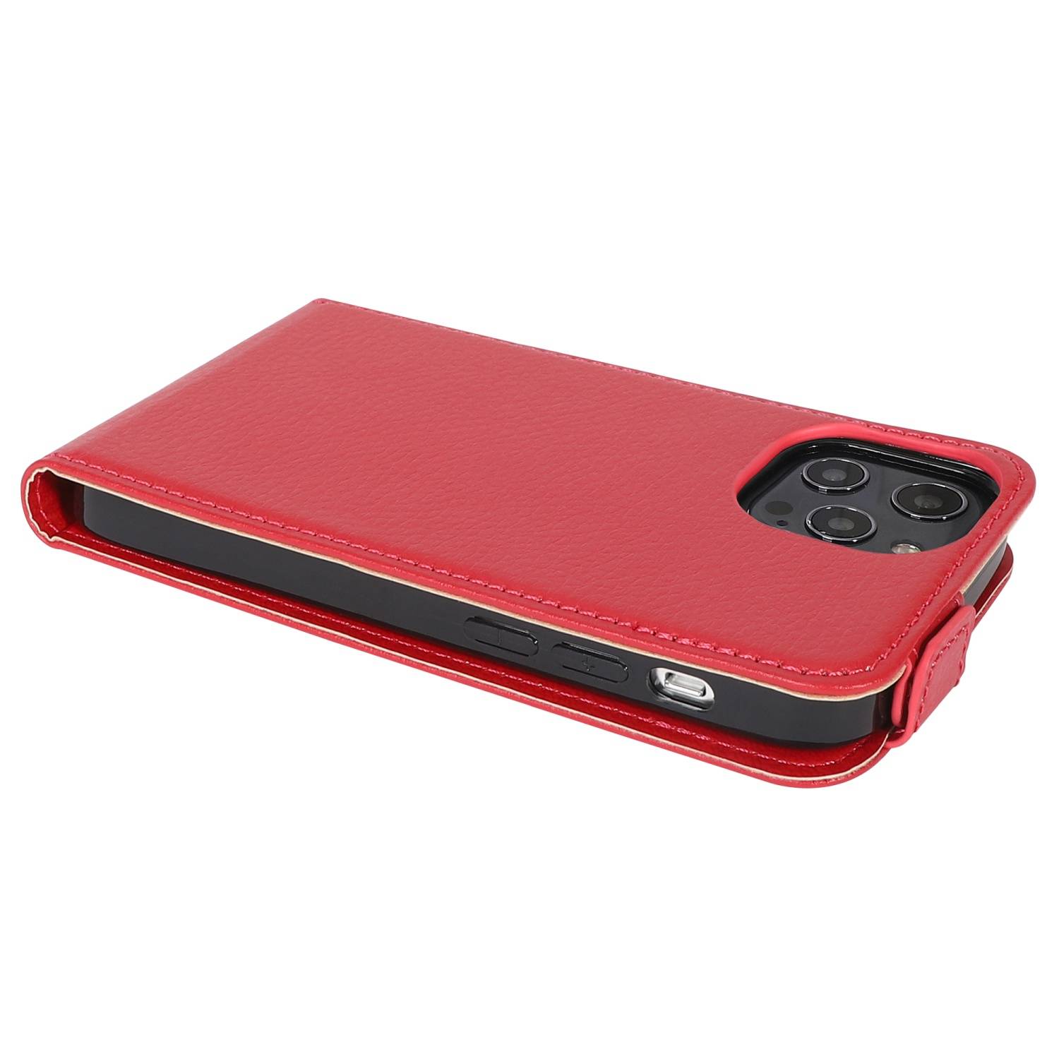 Cadorabo Hülle für Apple iPhone 13 PRO Schutzhülle in Rot Flip Handyhülle Case Cover Etui Kunstleder