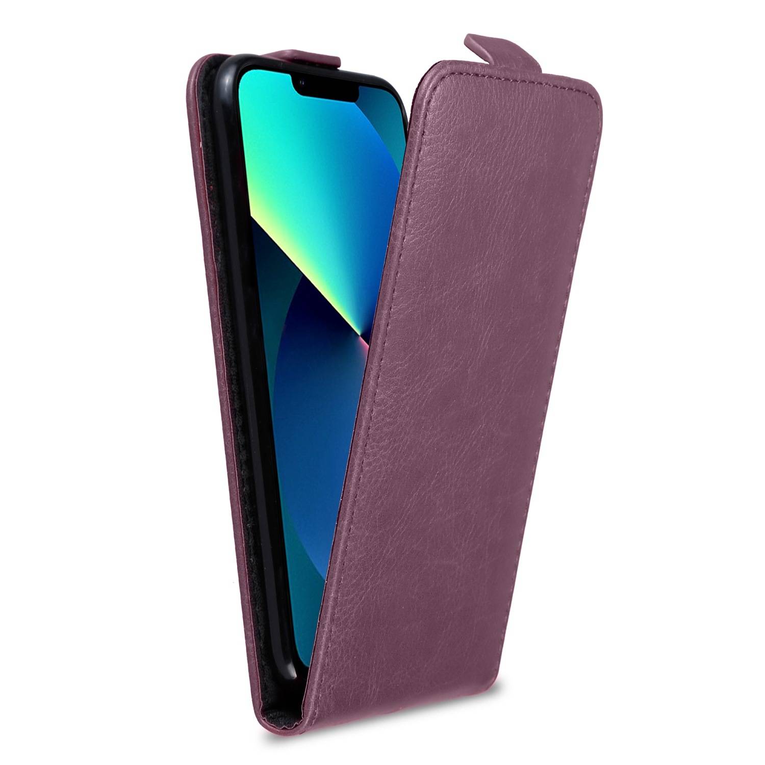 Cadorabo Hülle für Apple iPhone 13 PRO Schutzhülle in Lila Flip Handyhülle Case Cover Etui Kunstleder