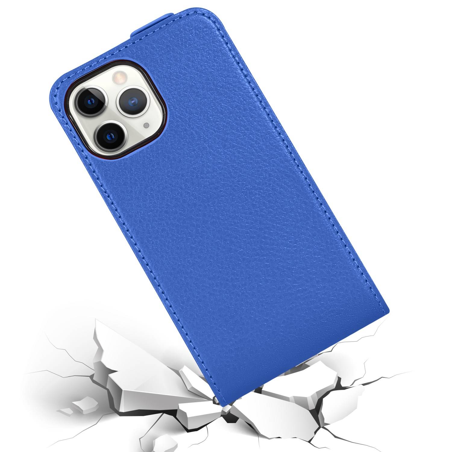 Cadorabo Hülle für Apple iPhone 13 PRO Schutzhülle in Blau Flip Handyhülle Case Cover Etui Kunstleder