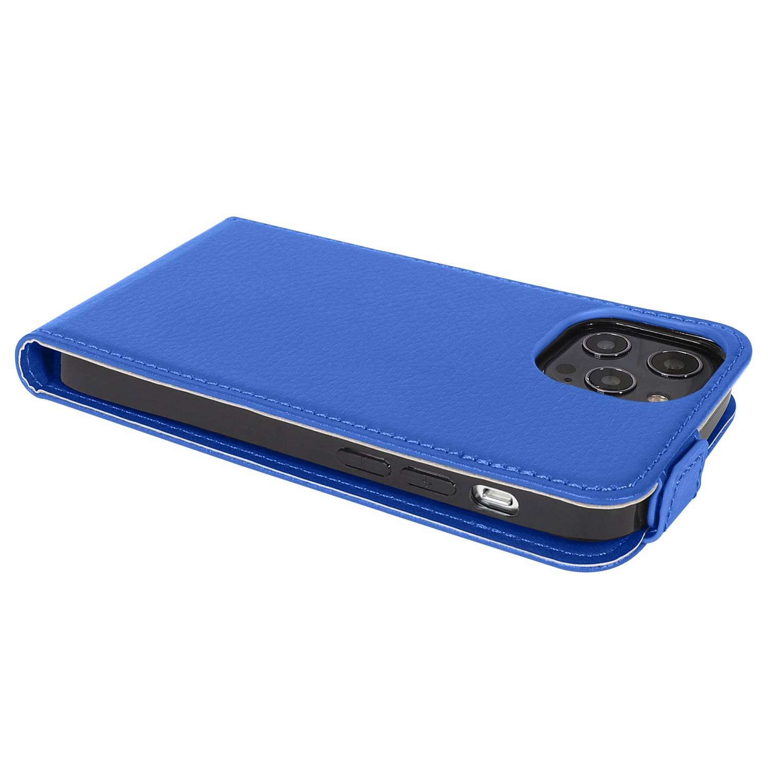 Cadorabo Hülle für Apple iPhone 13 PRO Schutzhülle in Blau Flip Handyhülle Case Cover Etui Kunstleder