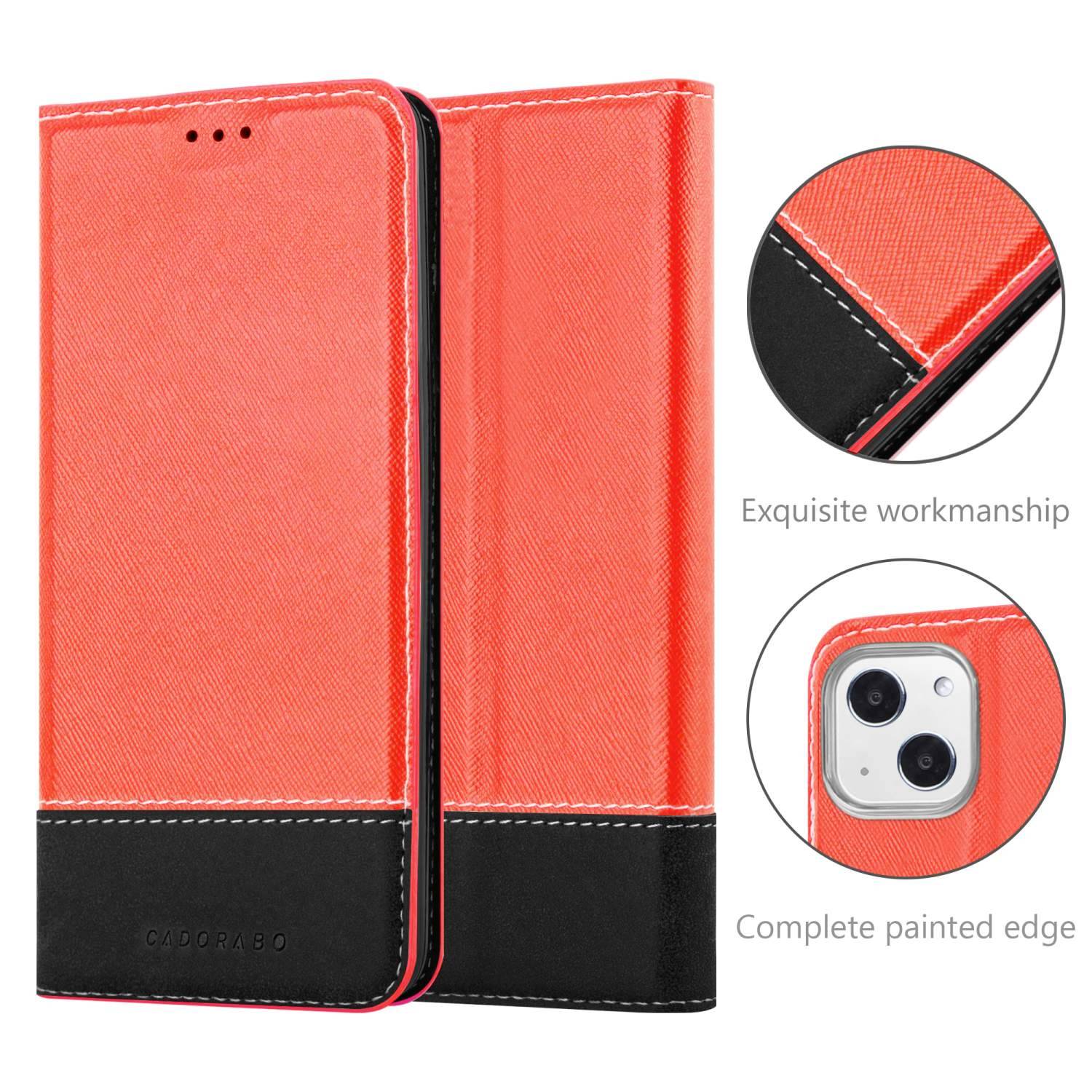 Cadorabo Hülle für Apple iPhone 13 MINI Schutzhülle in Rot SHandyhülle Book Case Etui Kunstleder