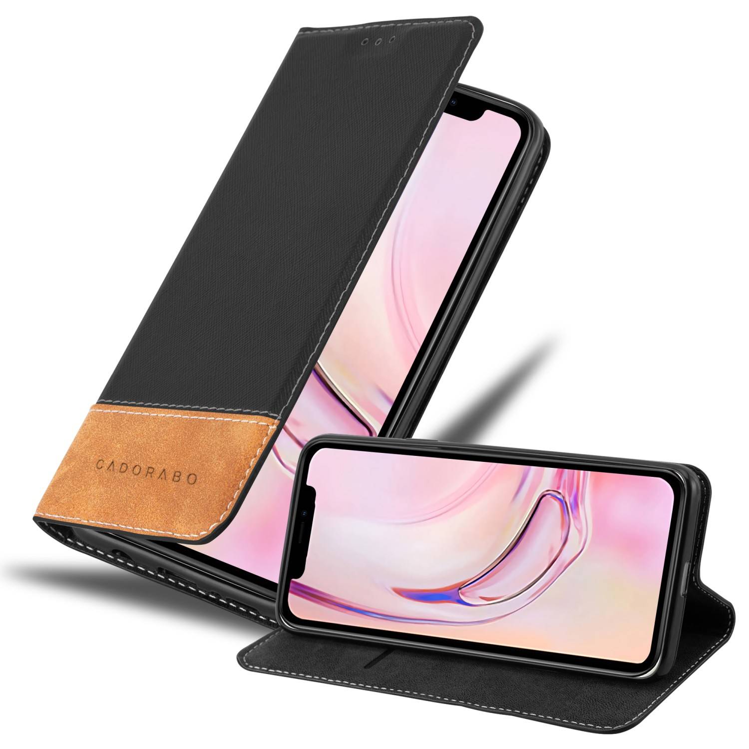 Cadorabo Hülle für Apple iPhone 13 MINI Schutzhülle in Schwarz SHandyhülle Book Case Etui Kunstleder