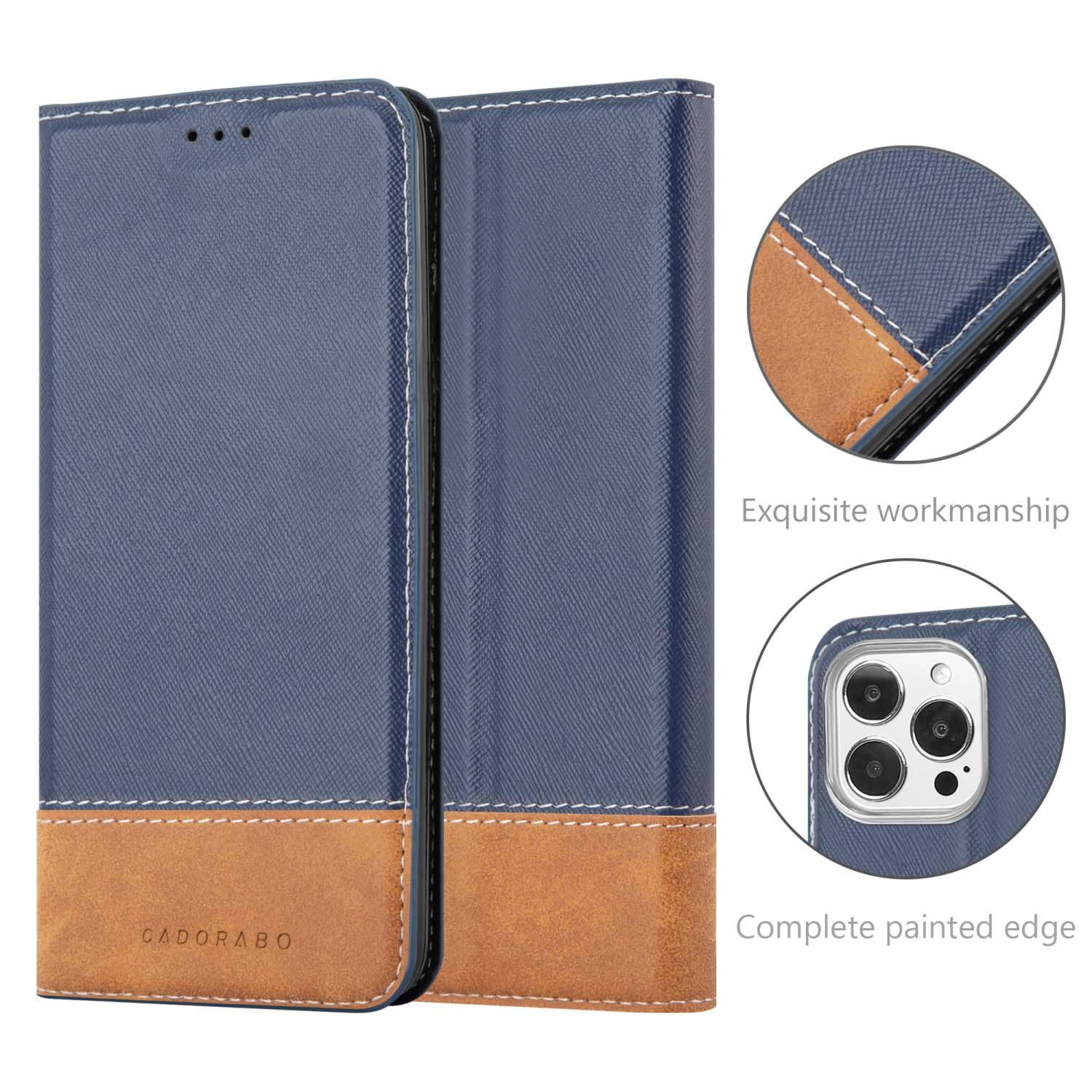 Cadorabo Hülle für Apple iPhone 13 PRO Schutzhülle in Blau SHandyhülle Book Case Etui Kunstleder