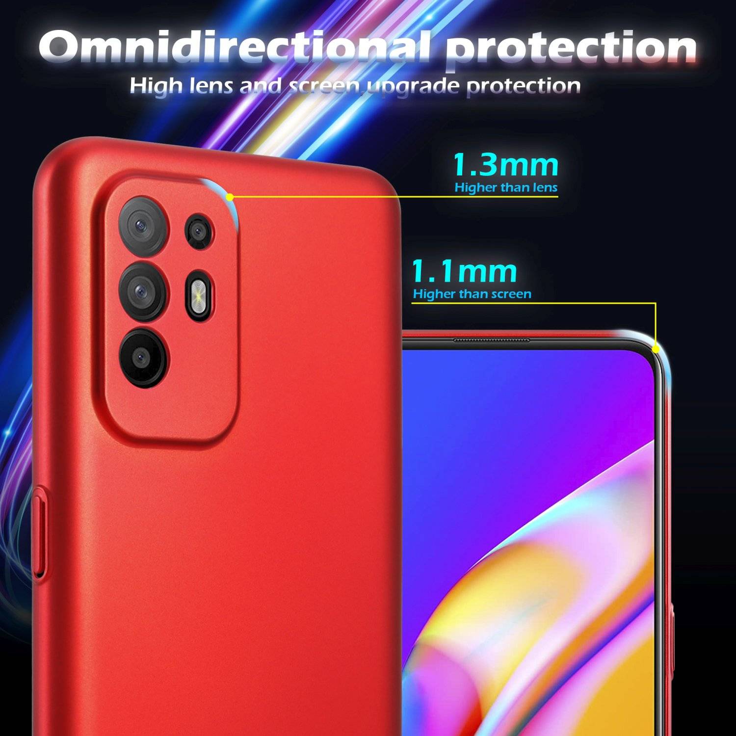 Cadorabo Hülle für Oppo A94 5G Schutzhülle in Rot Hard Case Handy Hülle Etui