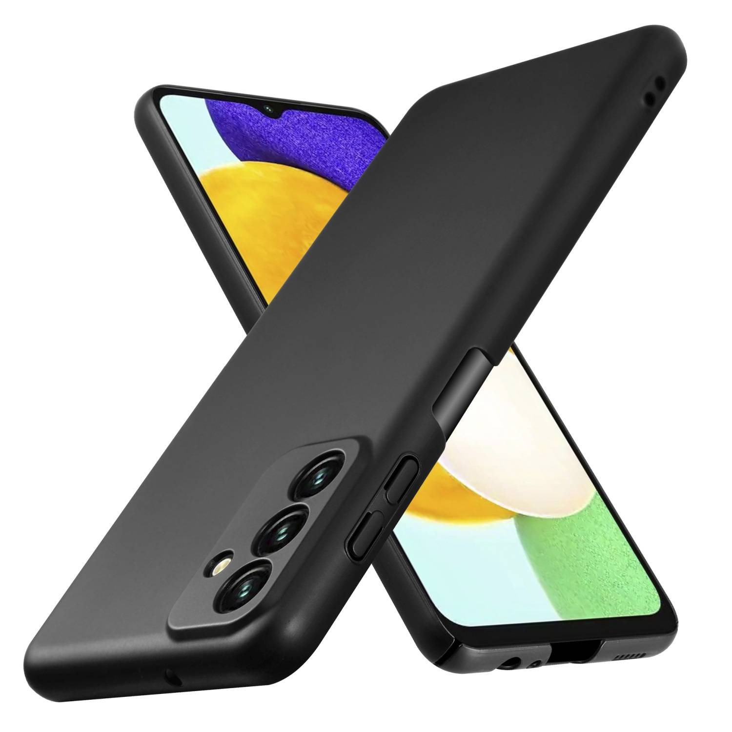 Cadorabo Hülle für Samsung Galaxy A13 5G Schutzhülle in Schwarz Hard Case Handy Hülle Etui