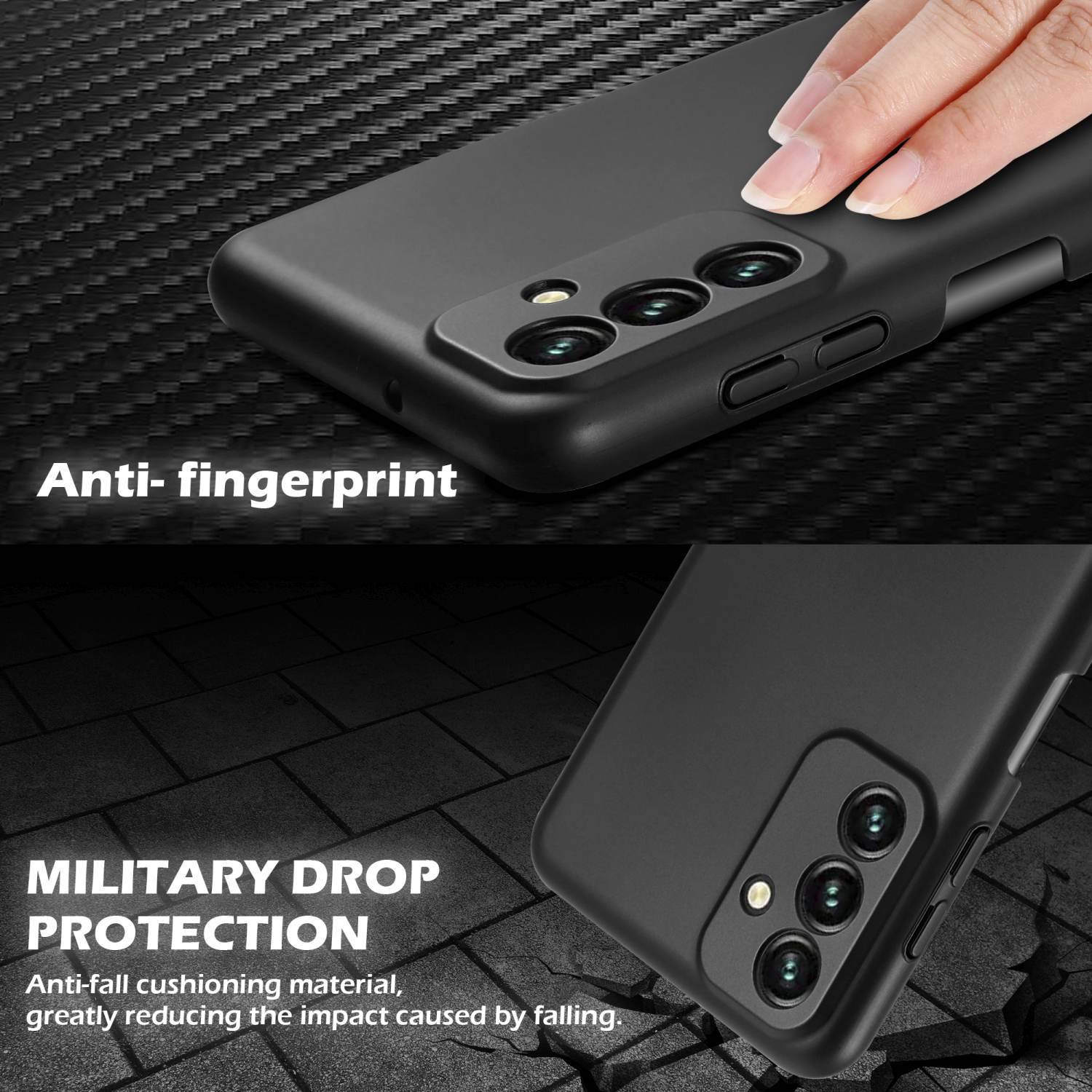 Cadorabo Hülle für Samsung Galaxy A13 5G Schutzhülle in Schwarz Hard Case Handy Hülle Etui