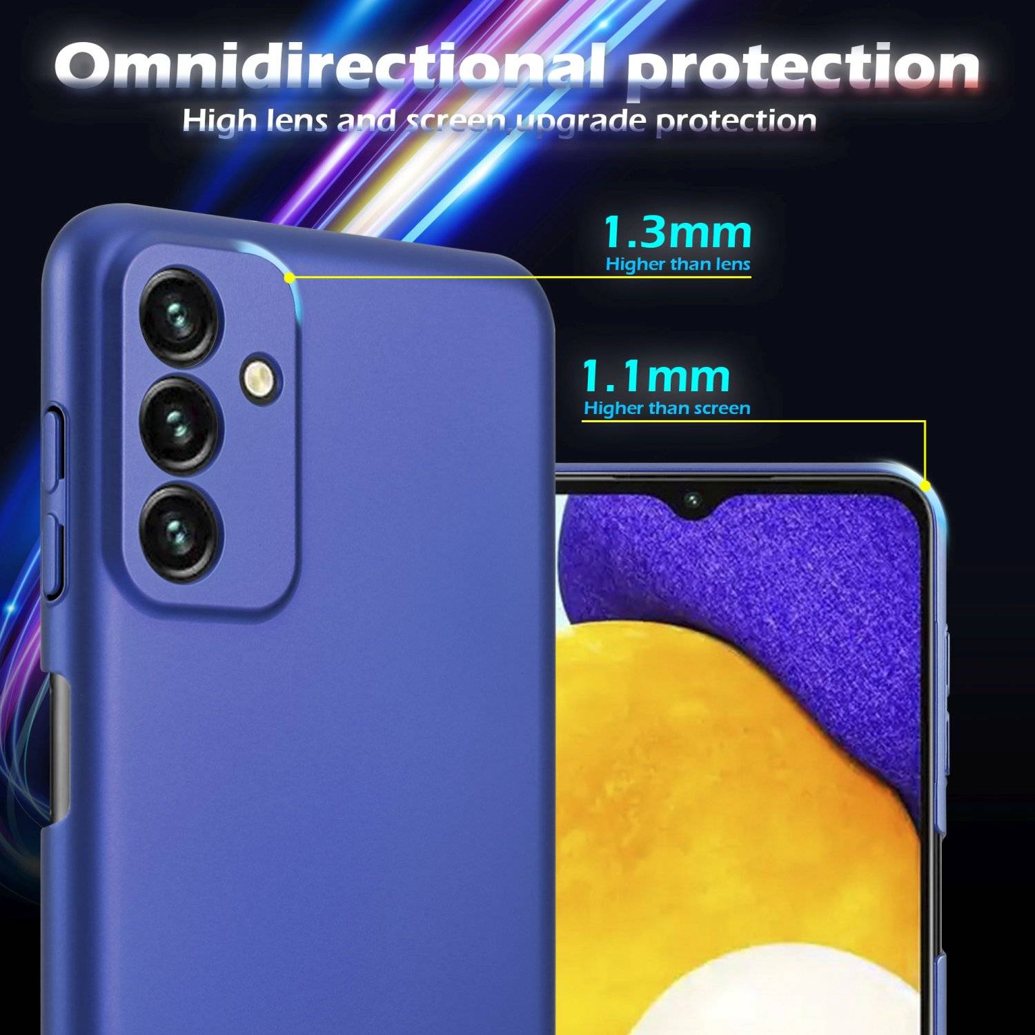 Cadorabo Hülle für Samsung Galaxy A13 5G Schutzhülle in Blau Hard Case Handy Hülle Etui