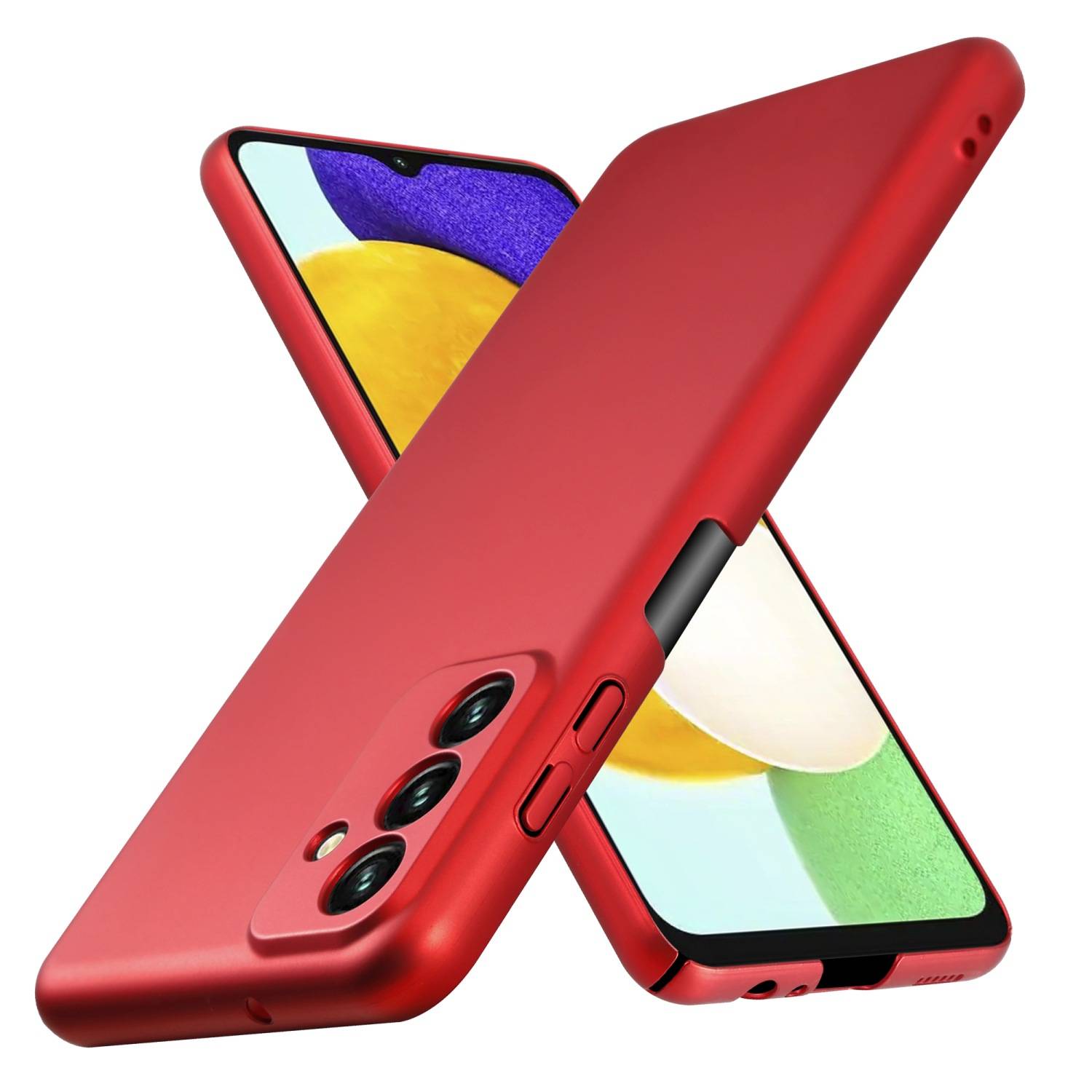 Cadorabo Hülle für Samsung Galaxy A13 5G Schutzhülle in Rot Hard Case Handy Hülle Etui