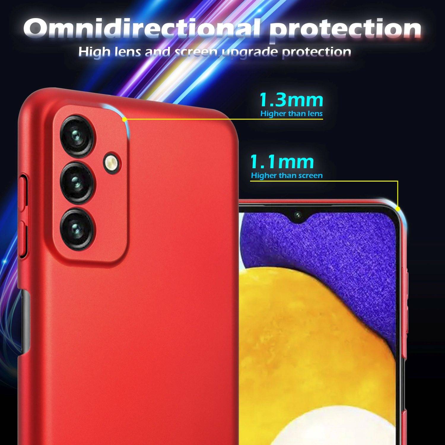 Cadorabo Hülle für Samsung Galaxy A13 5G Schutzhülle in Rot Hard Case Handy Hülle Etui