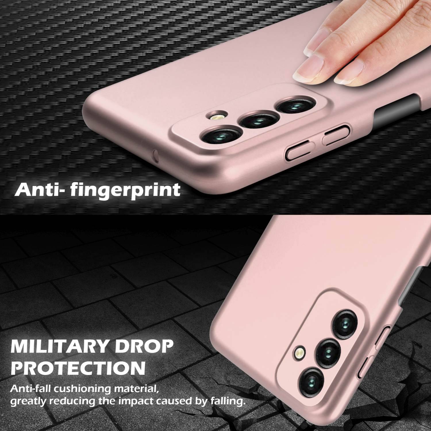 Cadorabo Hülle für Samsung Galaxy A13 5G Schutzhülle in Rosa Hard Case Handy Hülle Etui