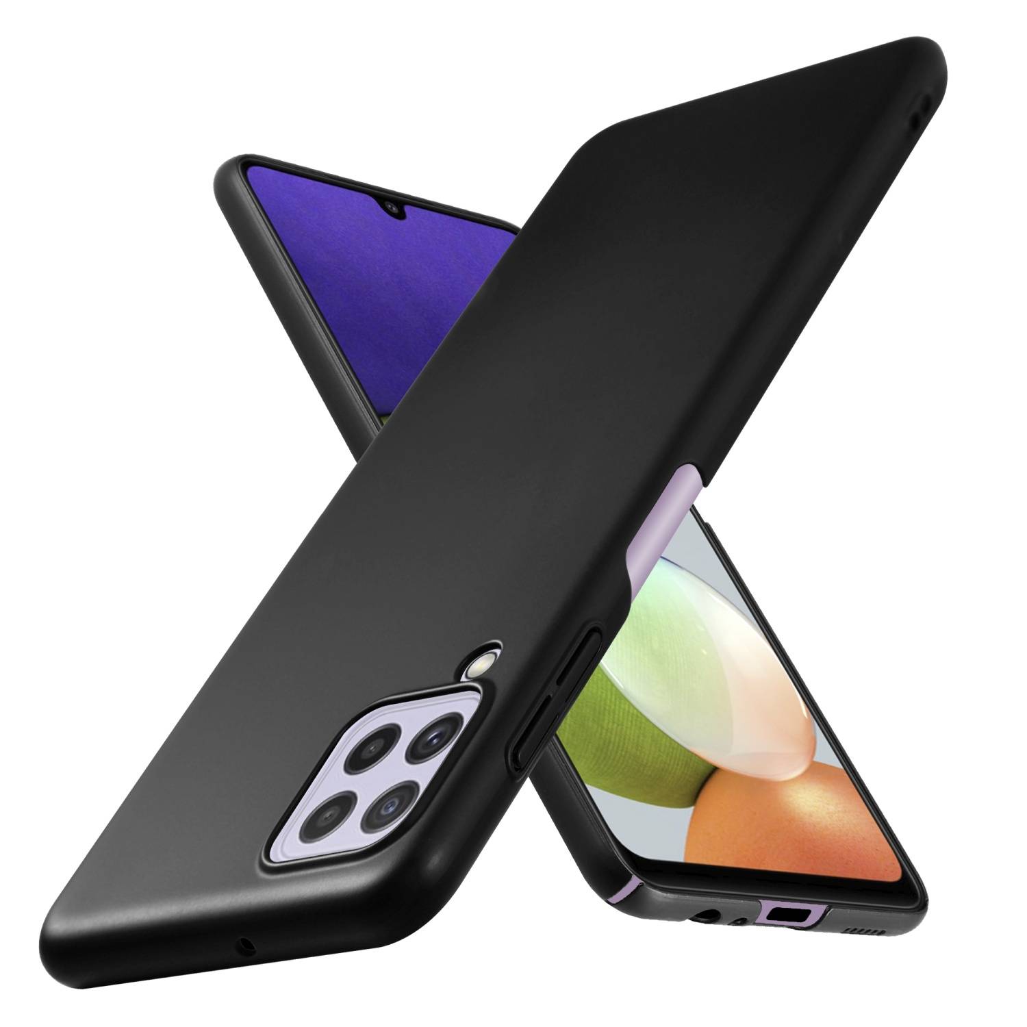 Cadorabo Hülle für Samsung Galaxy A22 4G / M22 / M32 4G Schutzhülle in Schwarz Hard Case Handy Hülle Etui