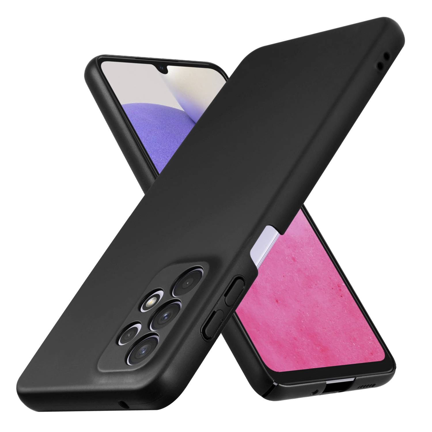 Cadorabo Hülle für Samsung Galaxy A33 5G Schutzhülle in Schwarz Hard Case Handy Hülle Etui