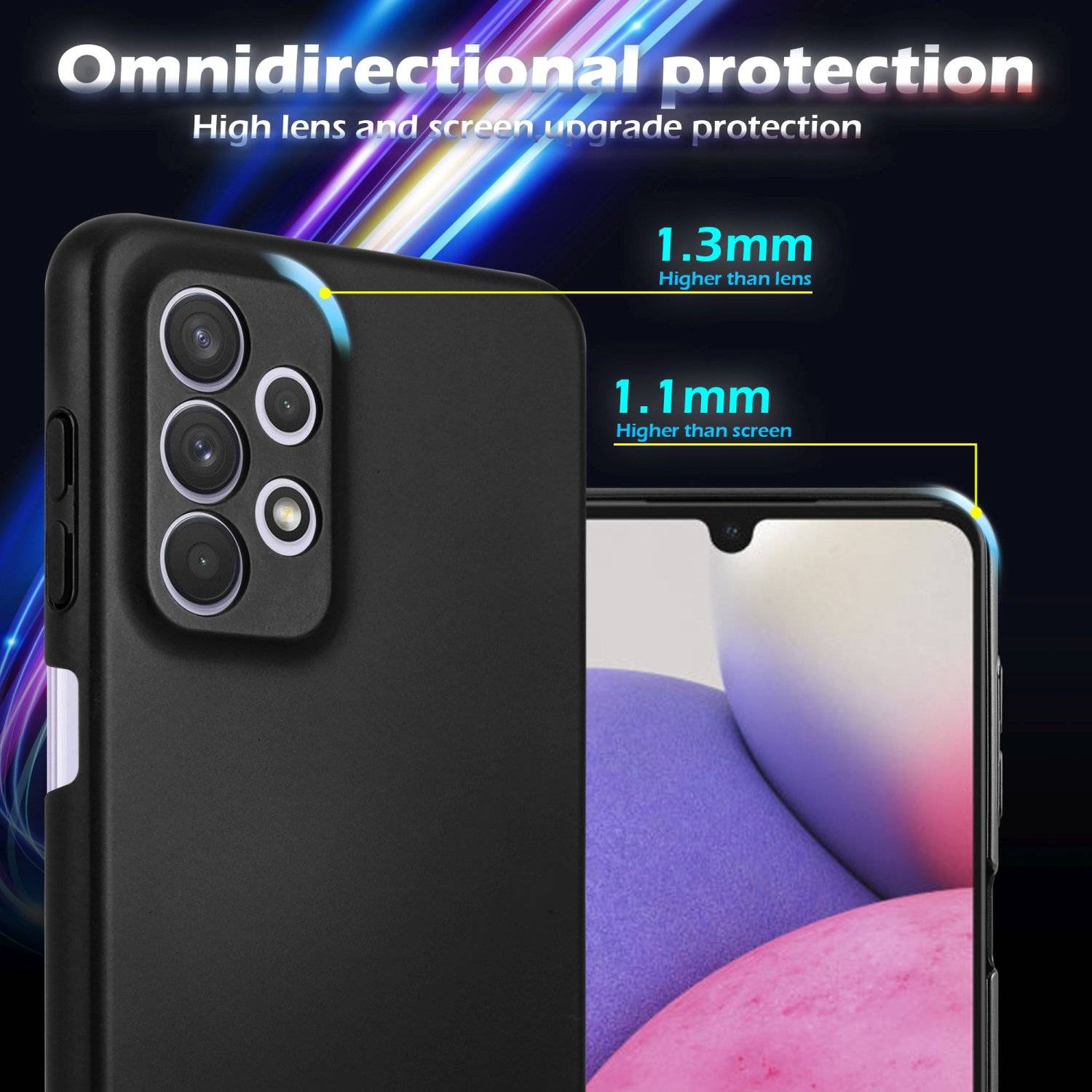 Cadorabo Hülle für Samsung Galaxy A33 5G Schutzhülle in Schwarz Hard Case Handy Hülle Etui
