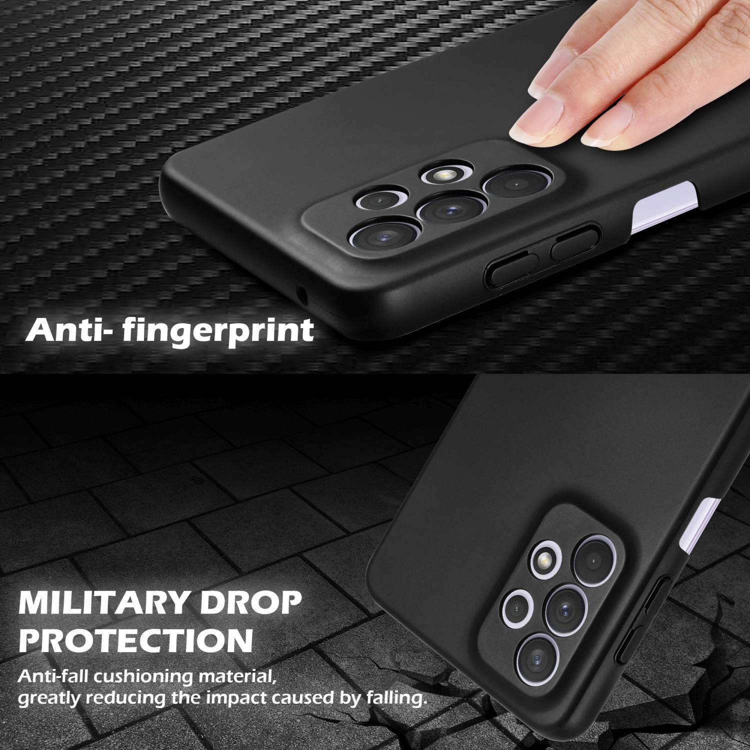 Cadorabo Hülle für Samsung Galaxy A33 5G Schutzhülle in Schwarz Hard Case Handy Hülle Etui