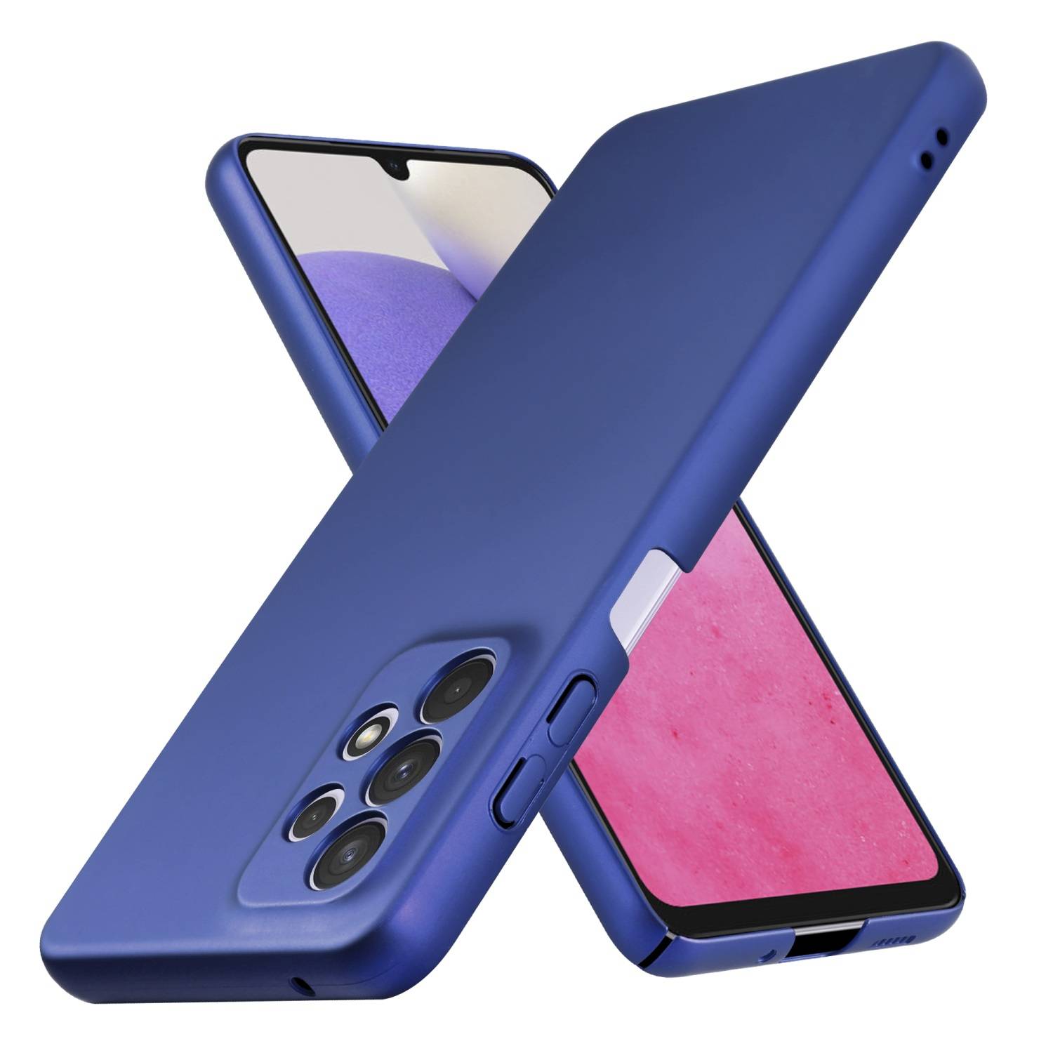Cadorabo Hülle für Samsung Galaxy A33 5G Schutzhülle in Blau Hard Case Handy Hülle Etui