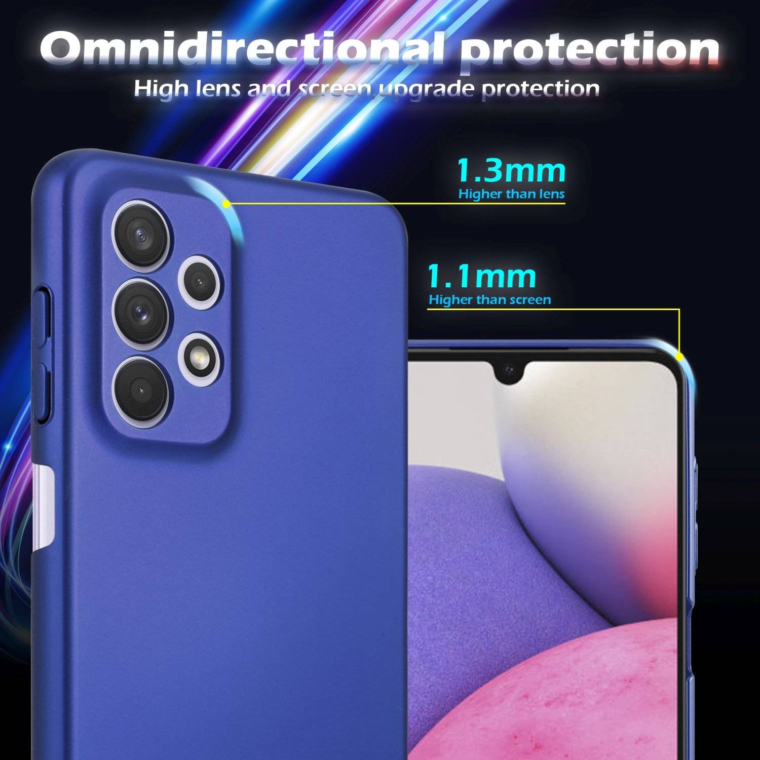 Cadorabo Hülle für Samsung Galaxy A33 5G Schutzhülle in Blau Hard Case Handy Hülle Etui