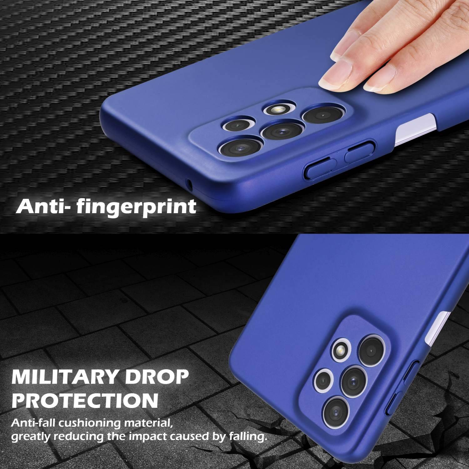 Cadorabo Hülle für Samsung Galaxy A33 5G Schutzhülle in Blau Hard Case Handy Hülle Etui