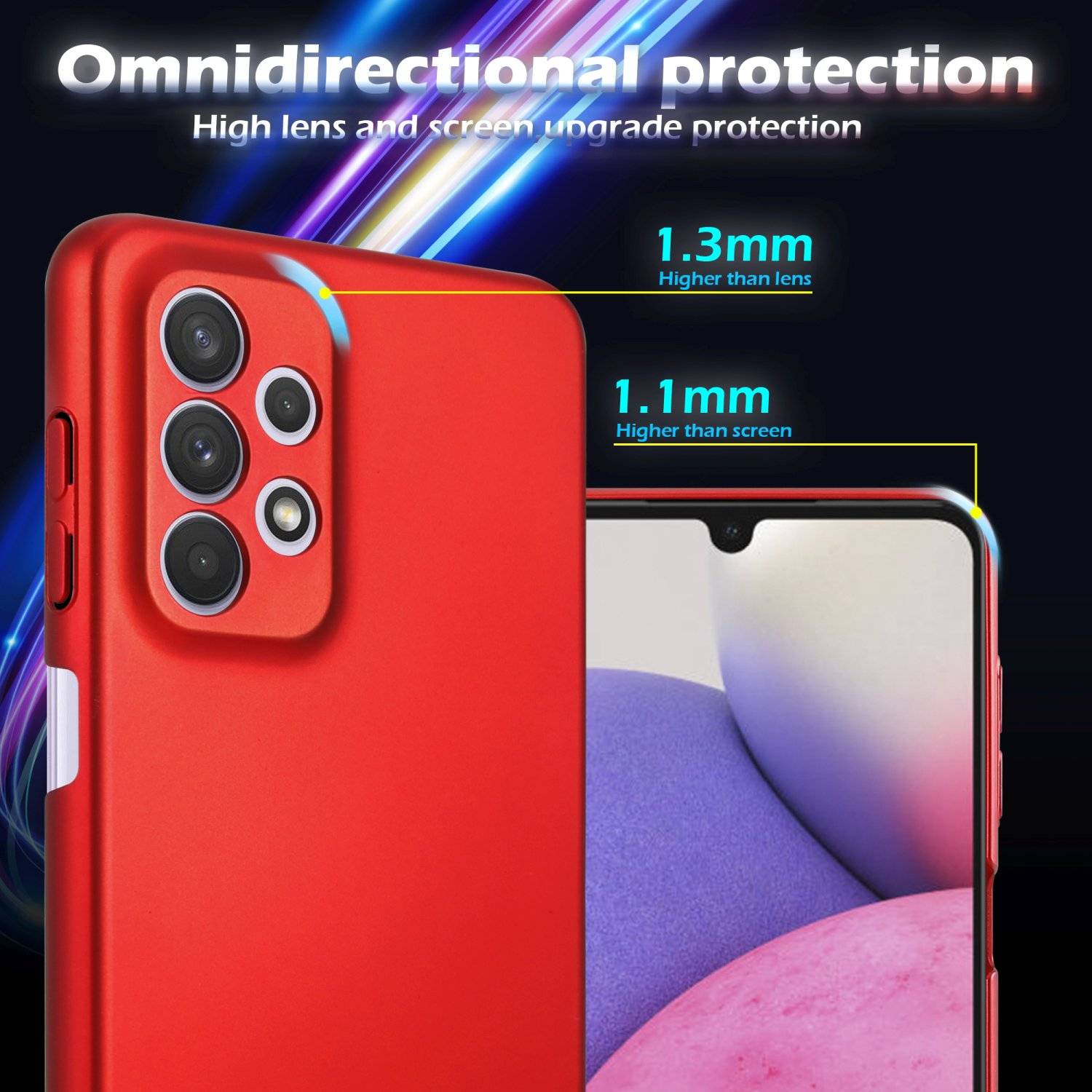 Cadorabo Hülle für Samsung Galaxy A33 5G Schutzhülle in Rot Hard Case Handy Hülle Etui