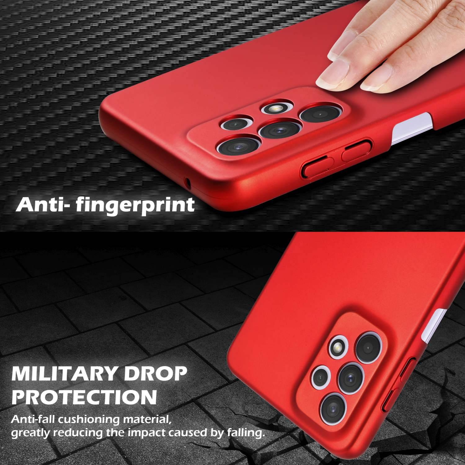 Cadorabo Hülle für Samsung Galaxy A33 5G Schutzhülle in Rot Hard Case Handy Hülle Etui