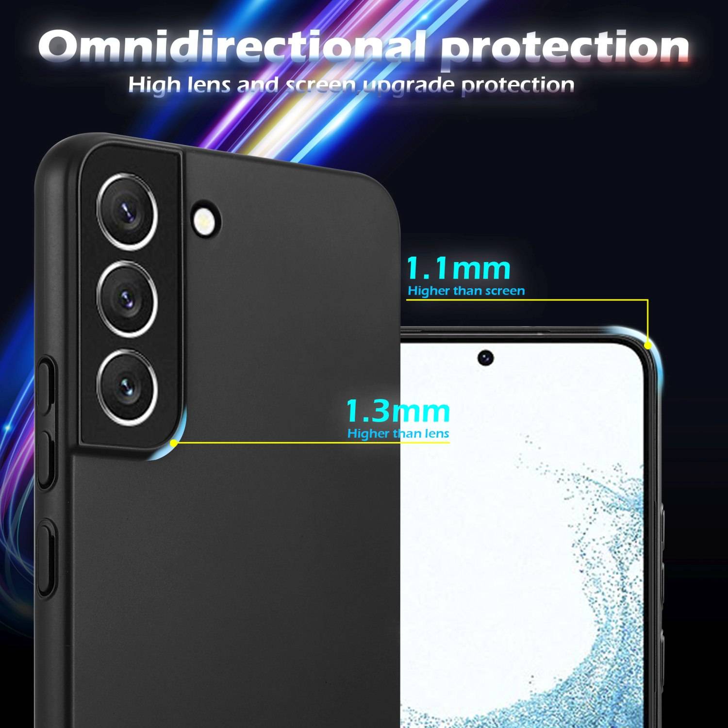 Cadorabo Hülle für Samsung Galaxy S22 Schutzhülle in Schwarz Hard Case Handy Hülle Etui