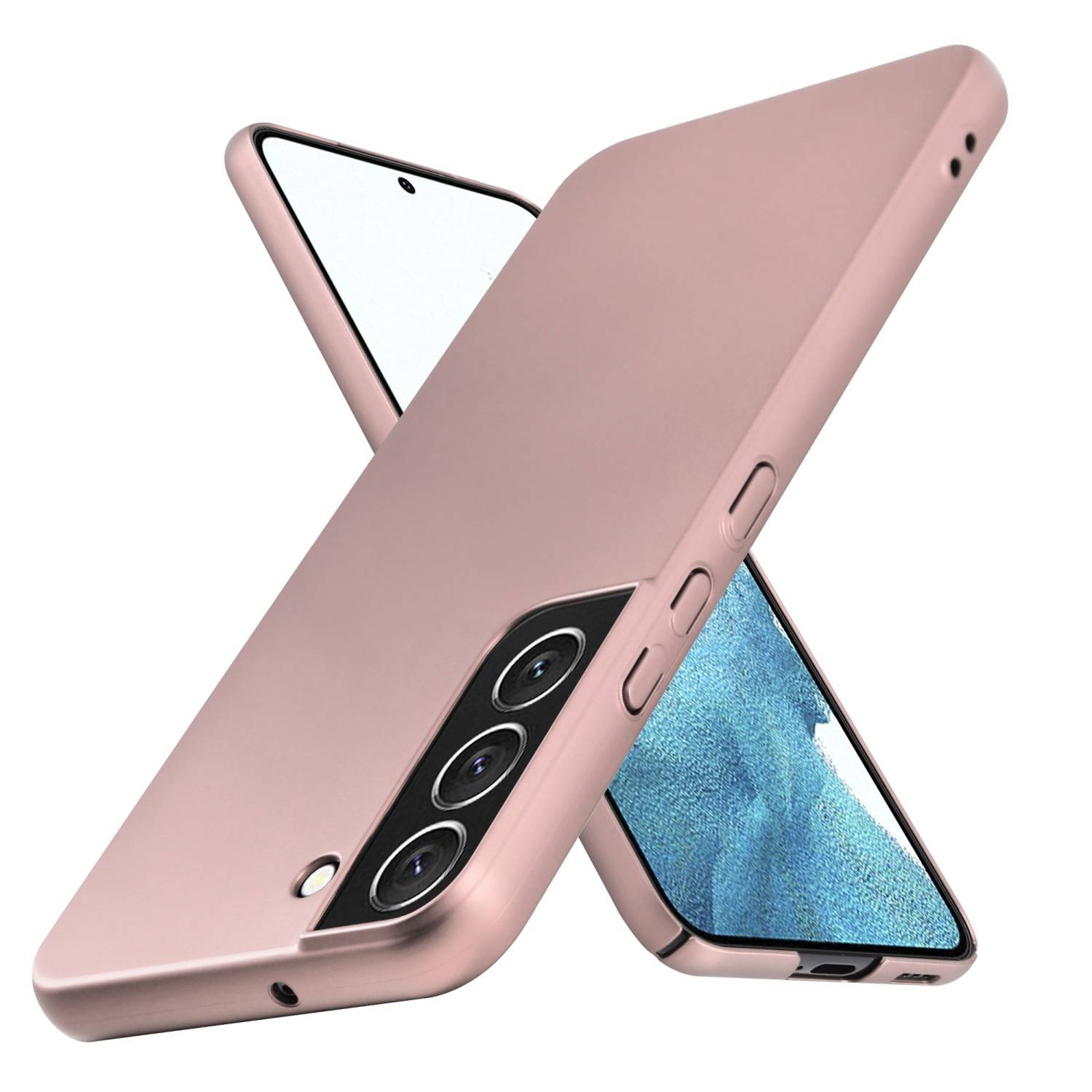 Cadorabo Hülle für Samsung Galaxy S22 Schutzhülle in Rosa Hard Case Handy Hülle Etui