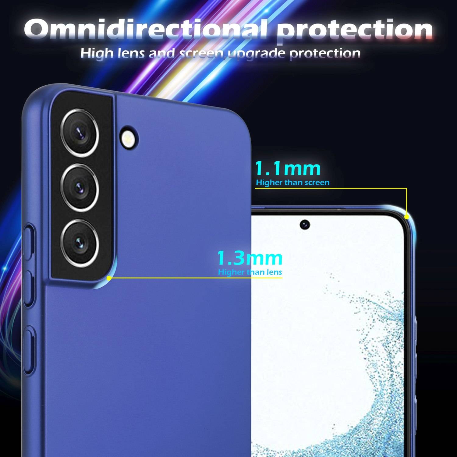Cadorabo Hülle für Samsung Galaxy S22 PLUS Schutzhülle in Blau Hard Case Handy Hülle Etui