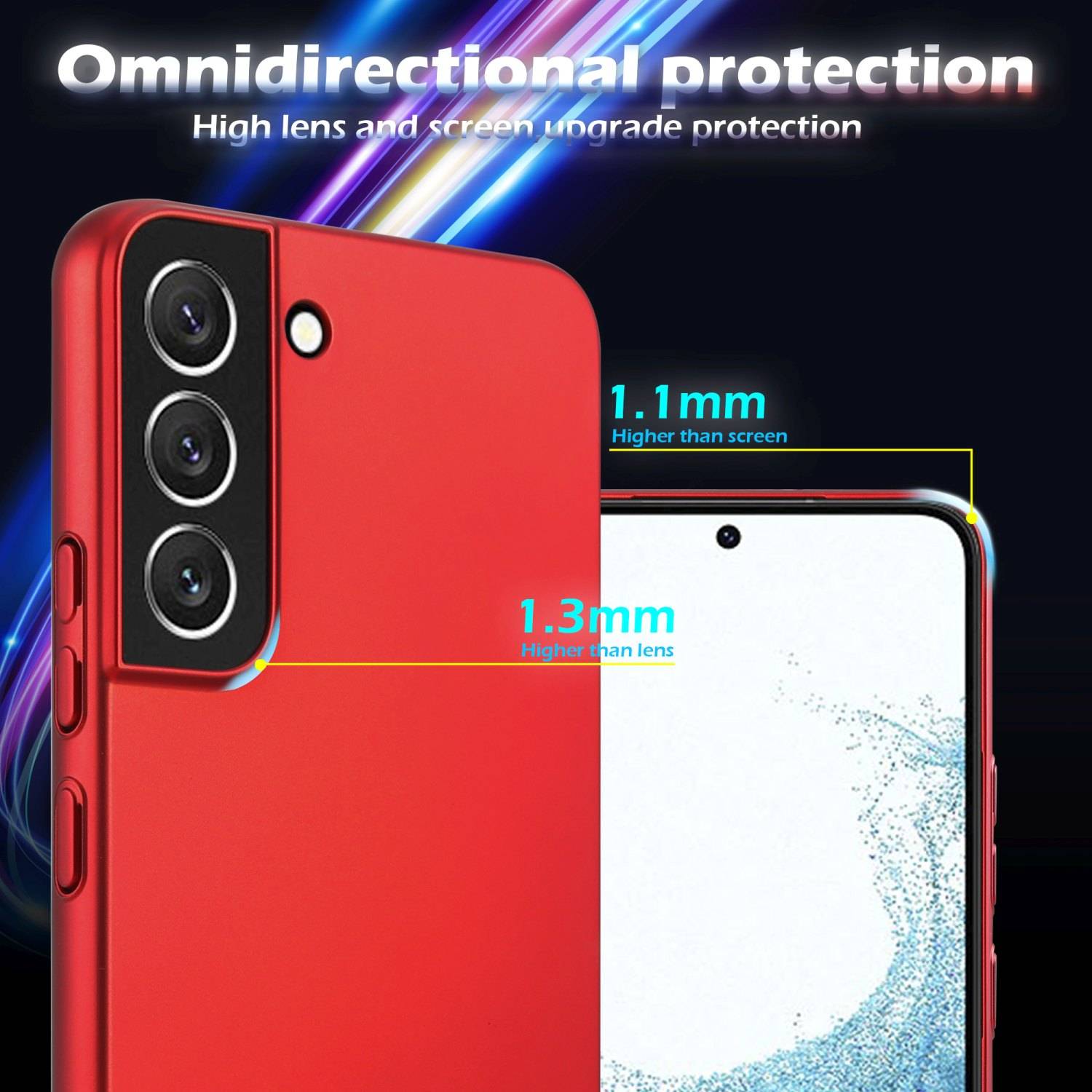 Cadorabo Hülle für Samsung Galaxy S22 PLUS Schutzhülle in Rot Hard Case Handy Hülle Etui