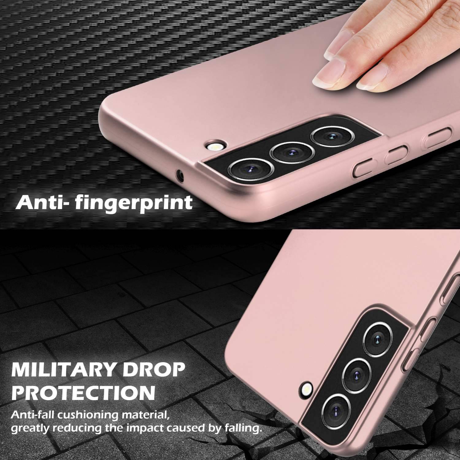 Cadorabo Hülle für Samsung Galaxy S22 PLUS Schutzhülle in Rosa Hard Case Handy Hülle Etui
