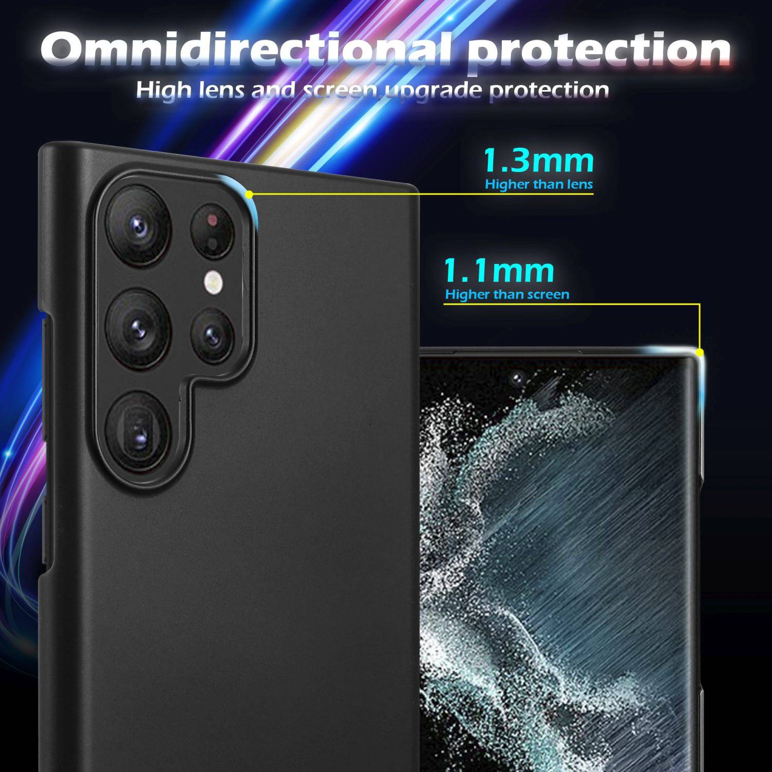 Cadorabo Hülle für Samsung Galaxy S22 ULTRA Schutzhülle in Schwarz Hard Case Handy Hülle Etui