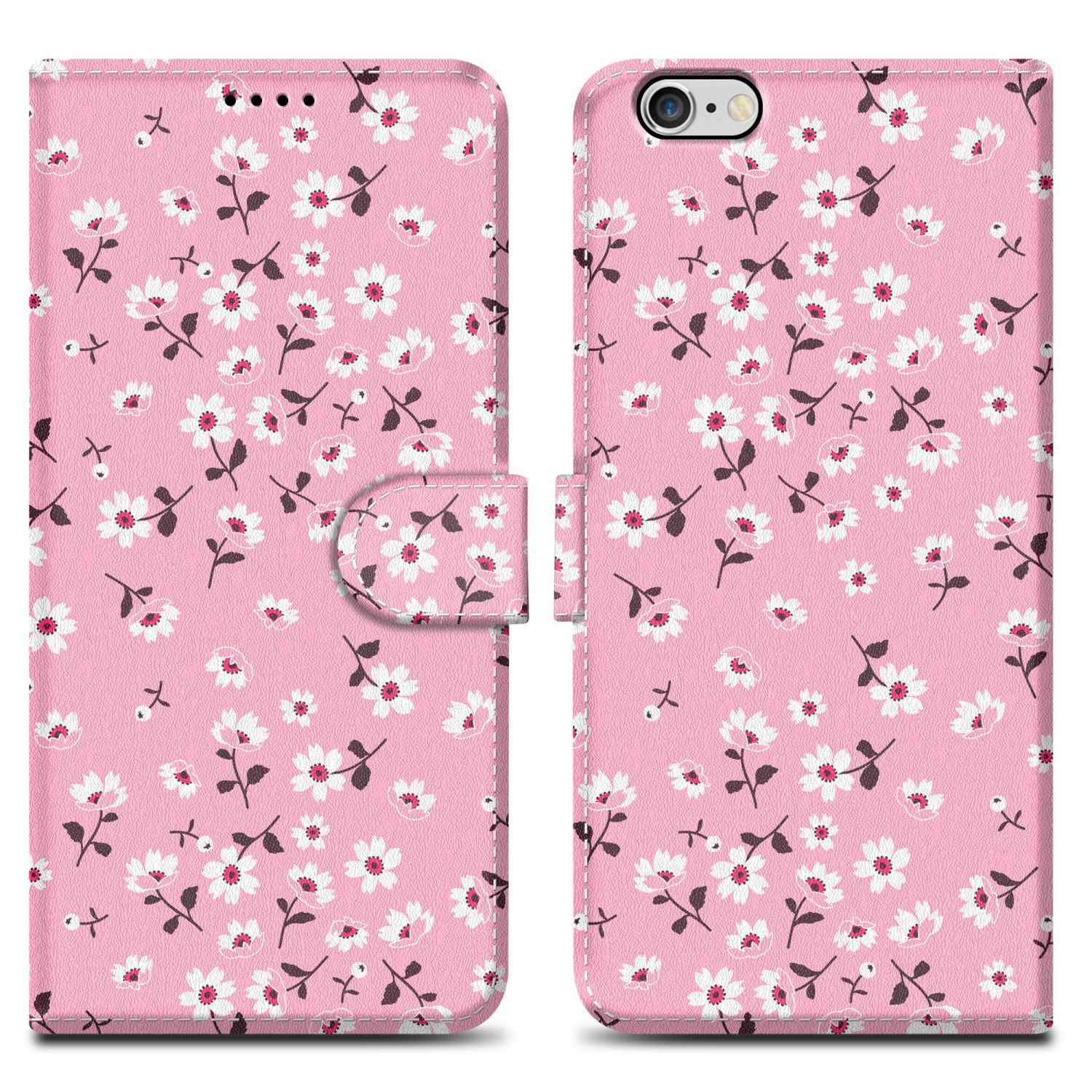Cadorabo Schutzhülle für Apple iPhone 6 / 6S Hülle Design Rosa Handyhülle Schutzhülle Etui Magnetisch Case Cover