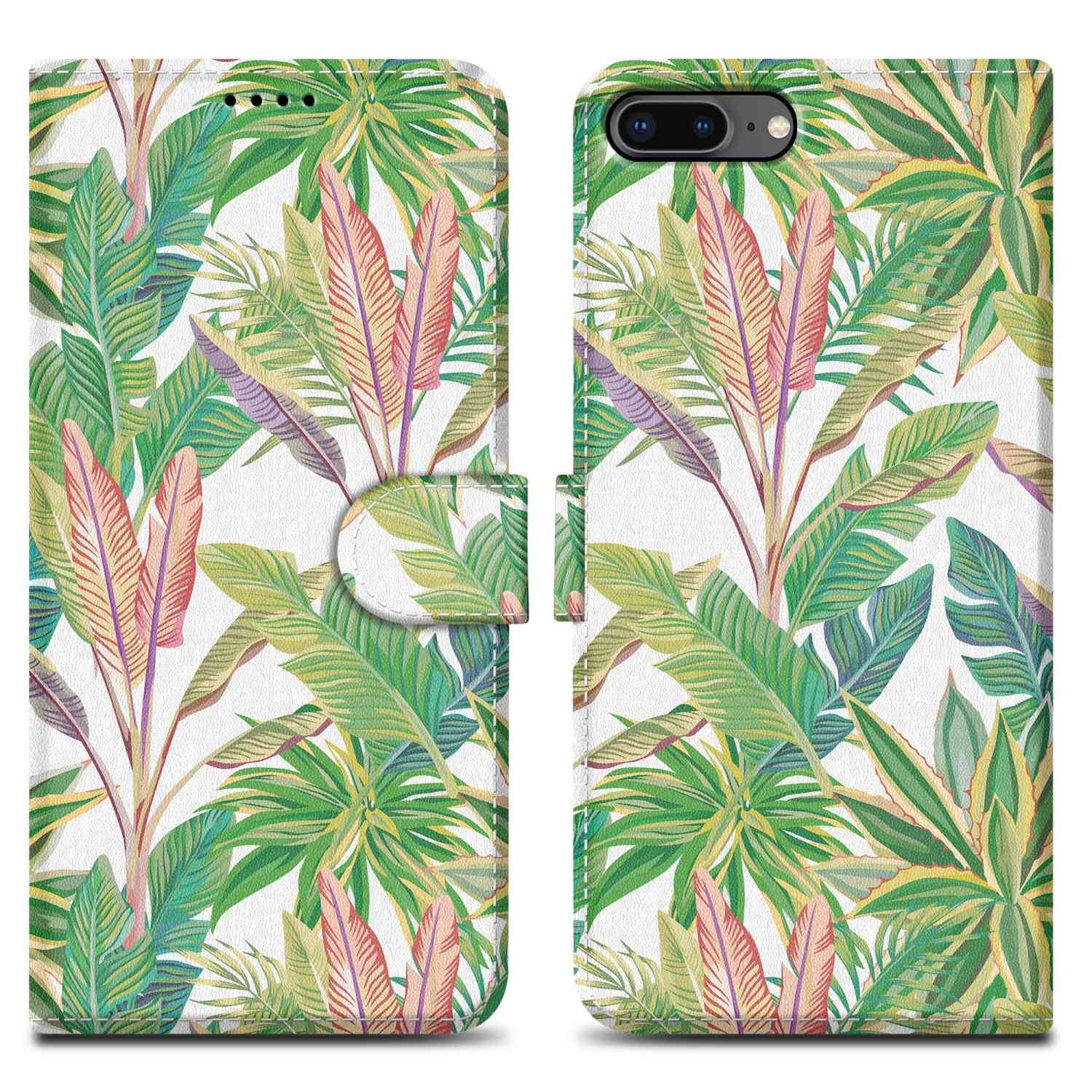 Cadorabo Schutzhülle für Apple iPhone 7 PLUS / 7S PLUS / 8 PLUS Hülle Design Grüner Regenwald No.8 Handyhülle