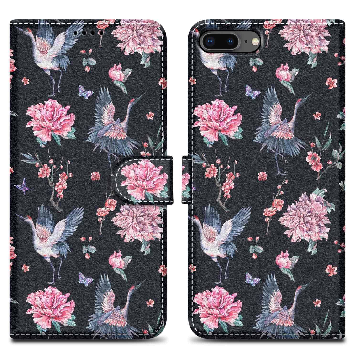 Cadorabo Schutzhülle für Apple iPhone 7 PLUS / 7S PLUS / 8 PLUS Hülle Design Schwarz Handyhülle Schutzhülle Etui